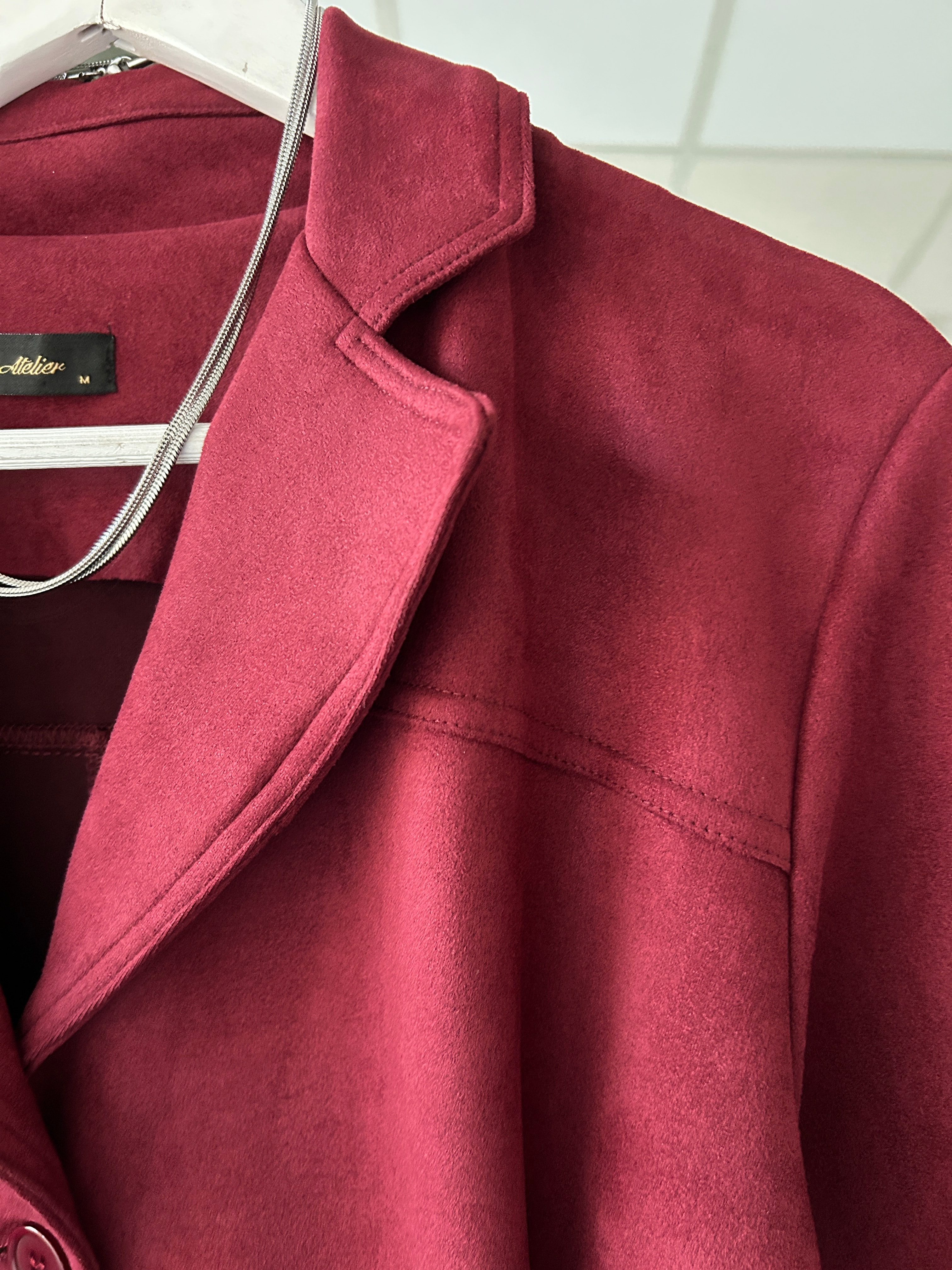 Süet Berry Spor ceket Bordo