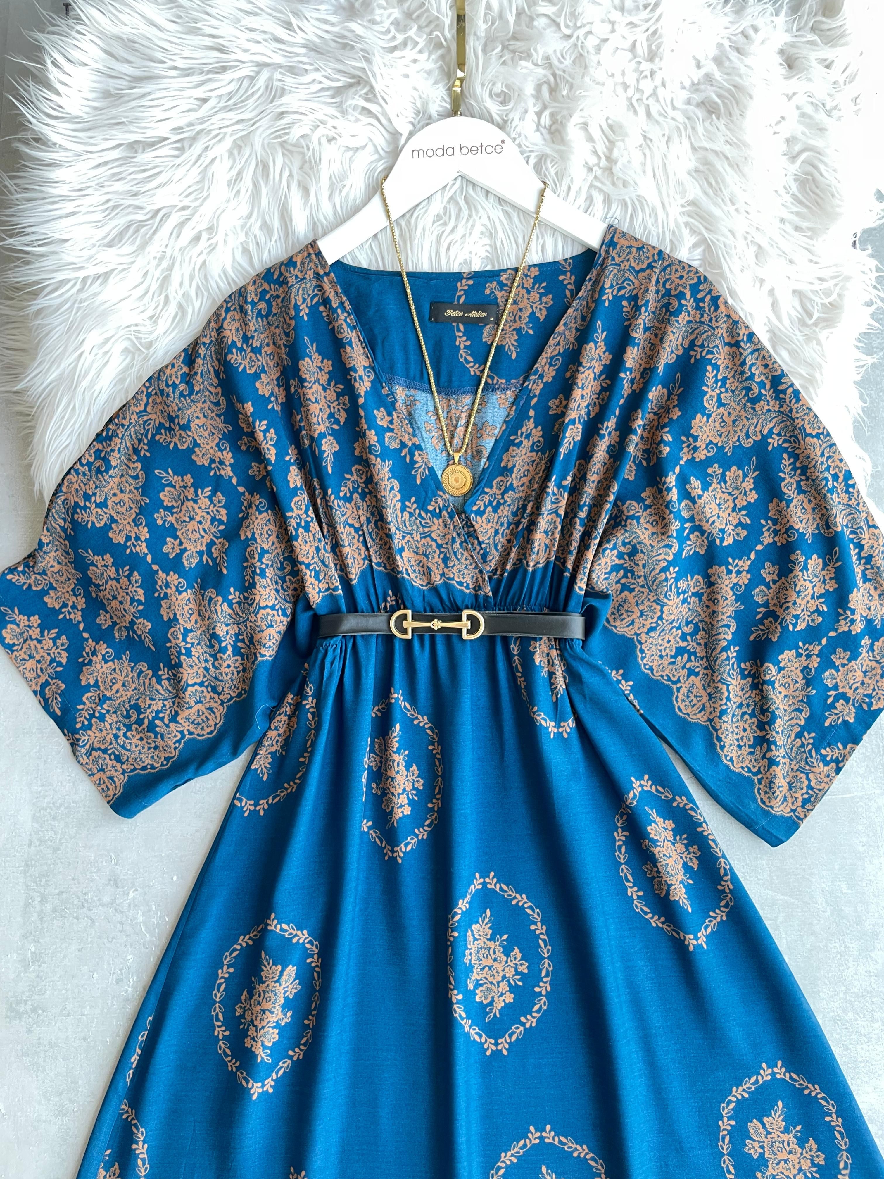 Vintage Royal Mavi elbise