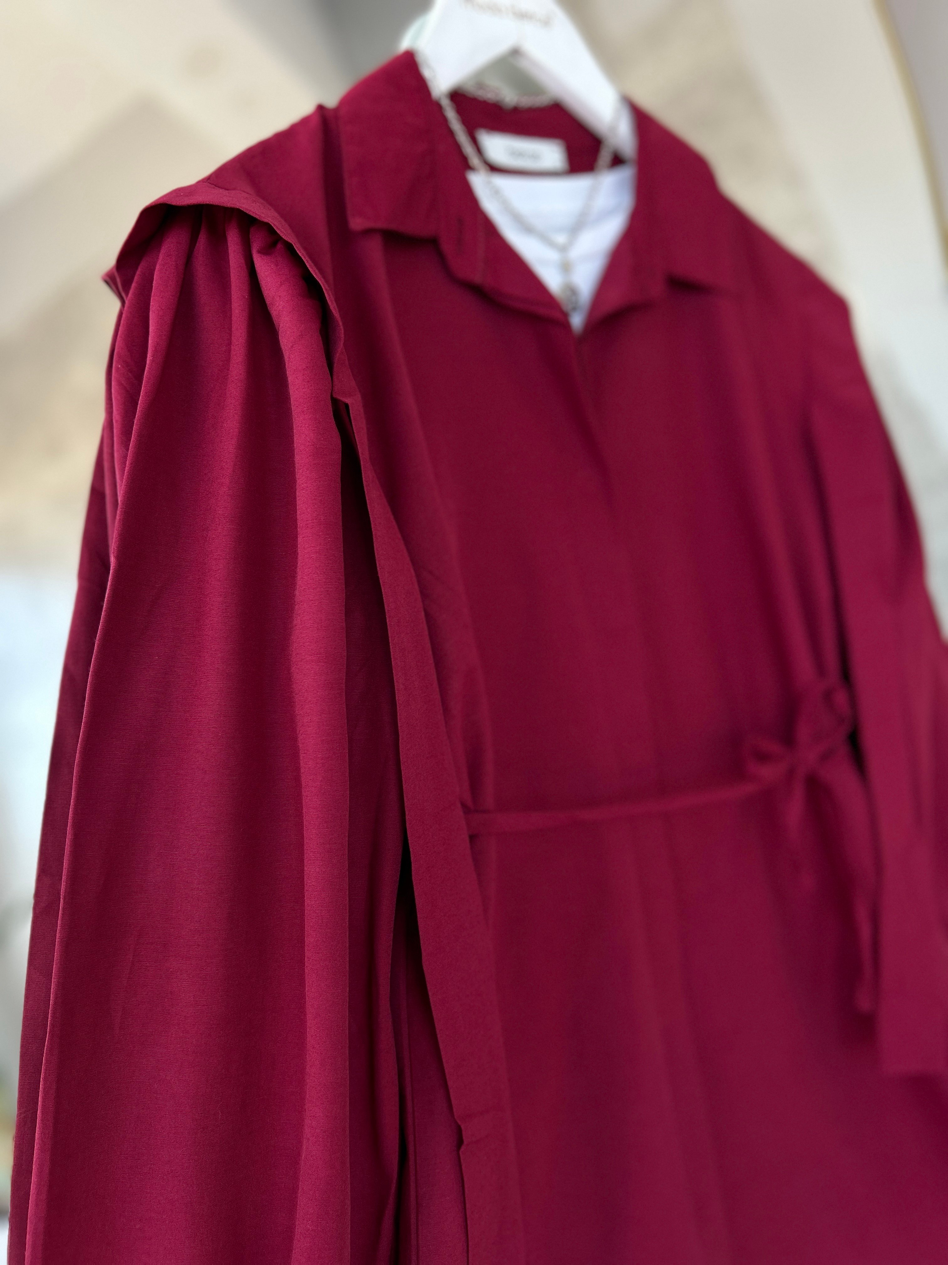 Alya Oversize gömlek Bordo