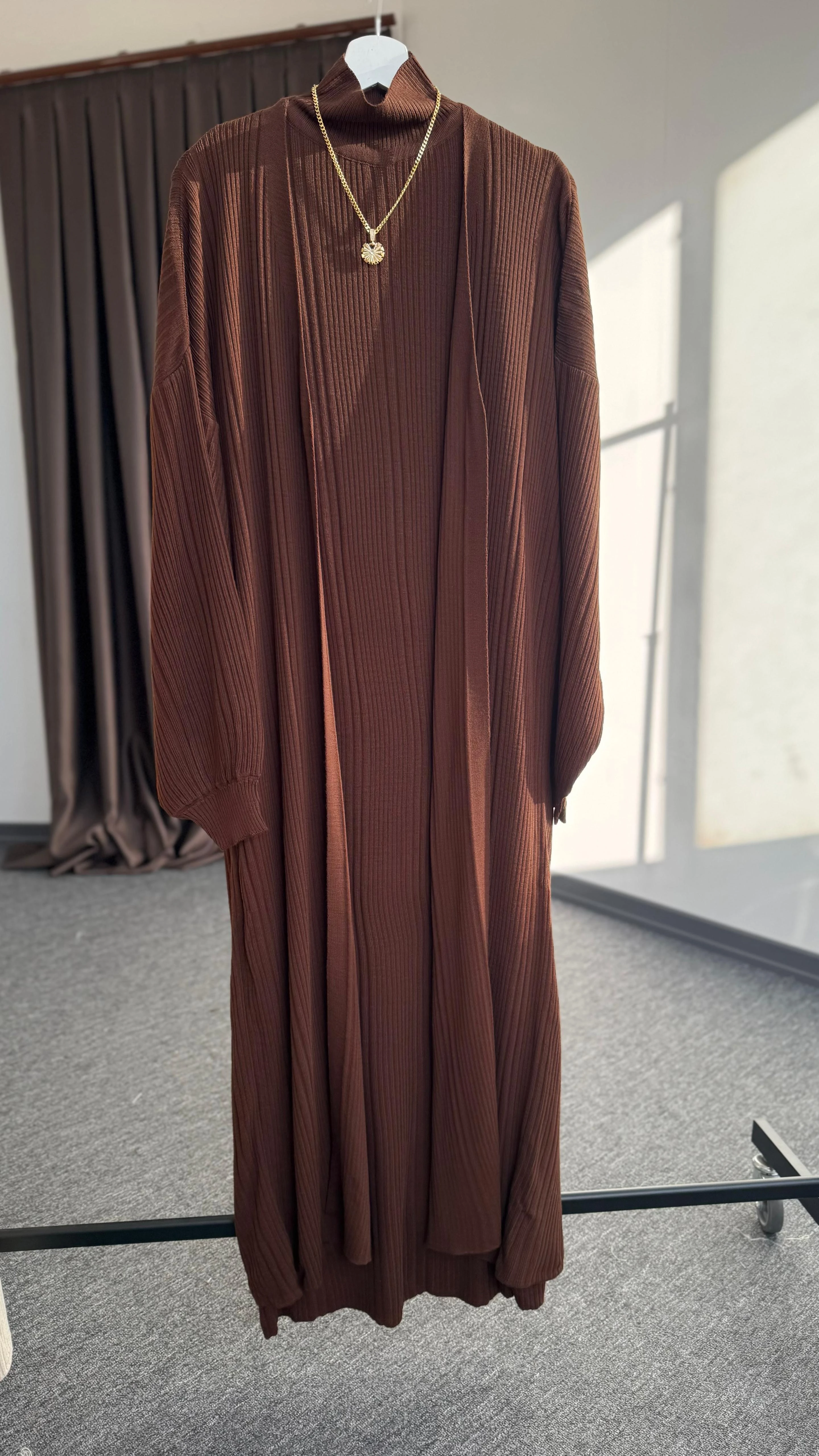 Leila ikili triko takım Kahverengi