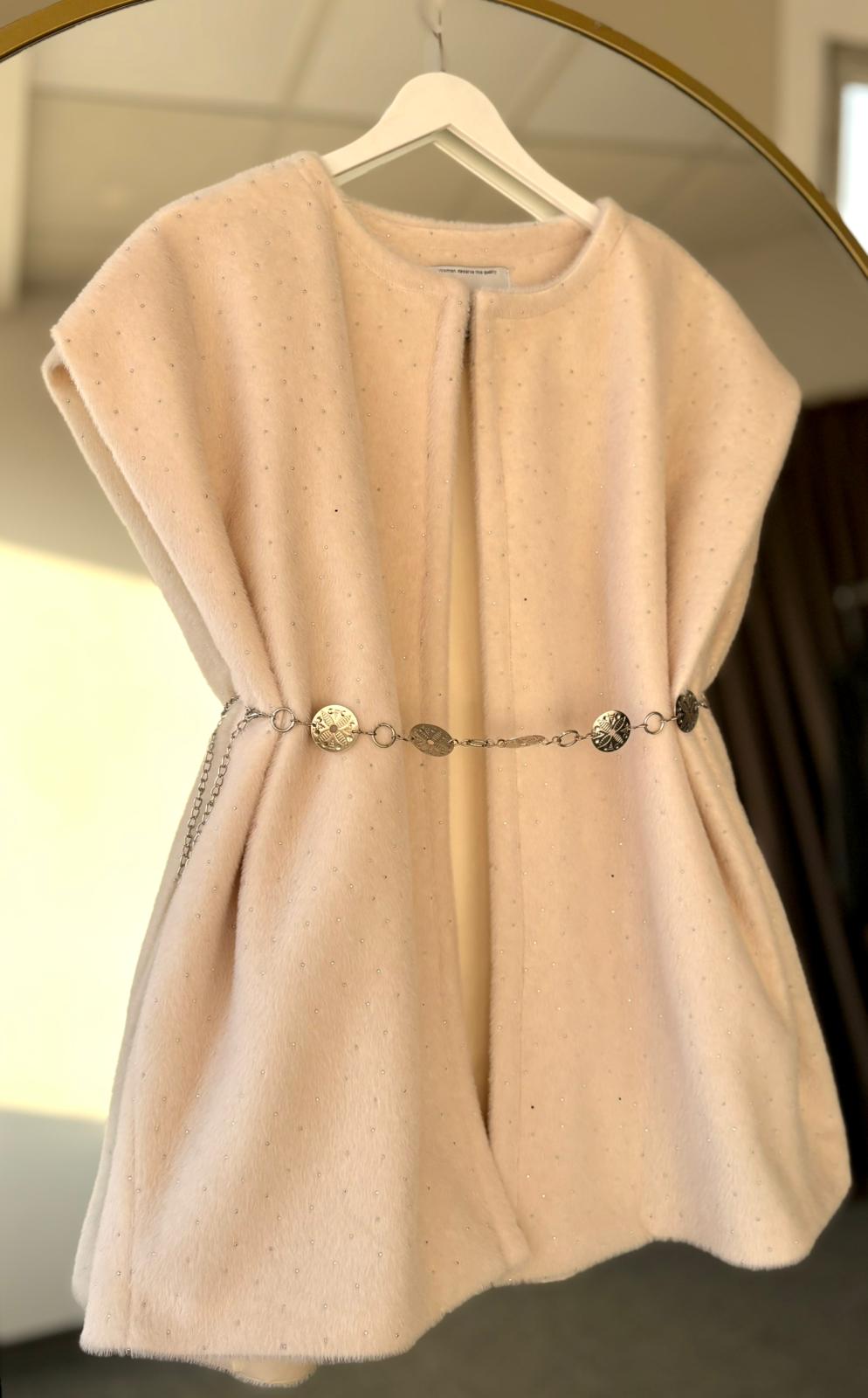 Vanesa diamond detaylı kaşmir yelek Ekru