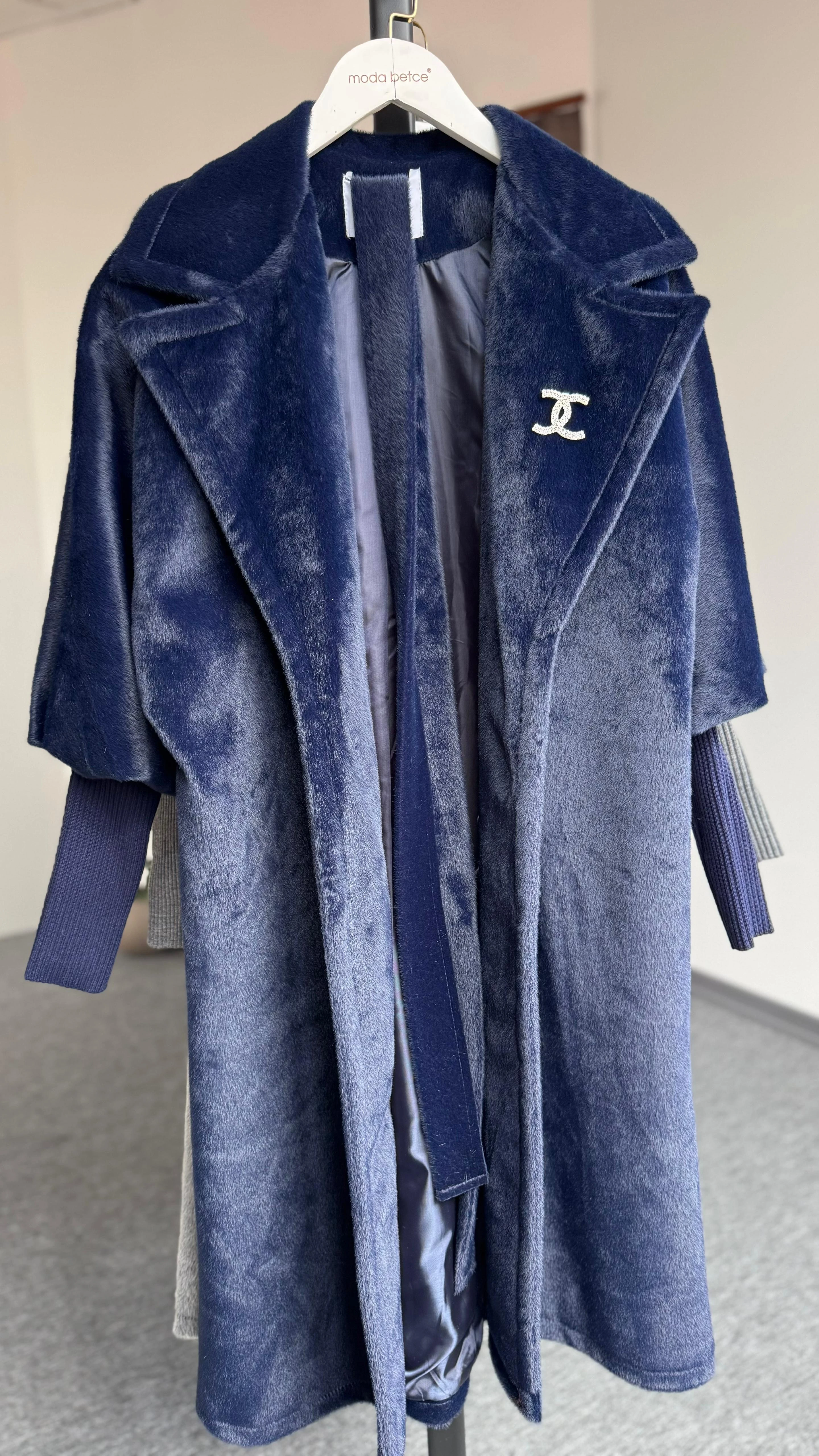 Fox kaşe kaban Lacivert