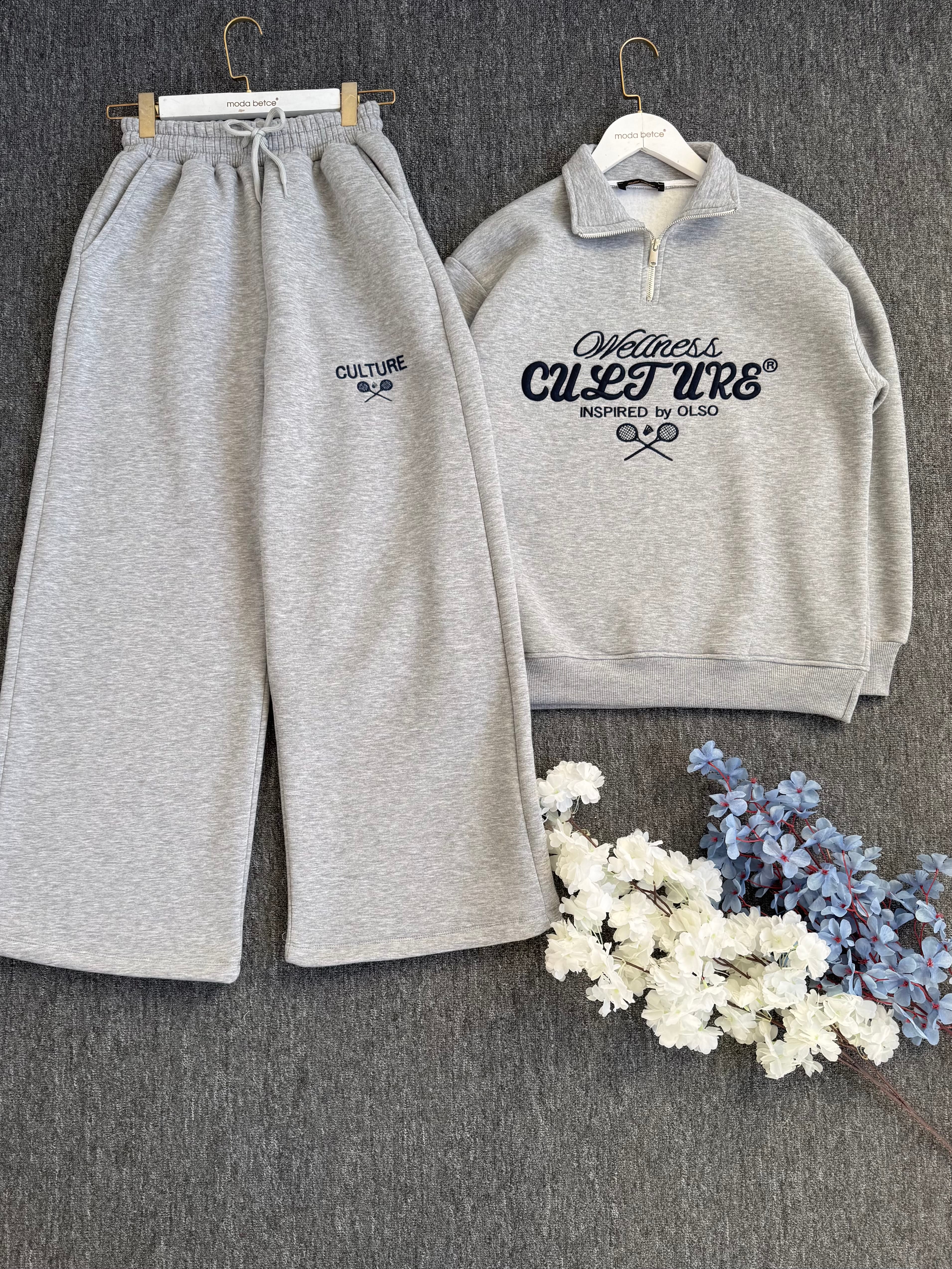 culture nakışlı eşofman takım grimelanj