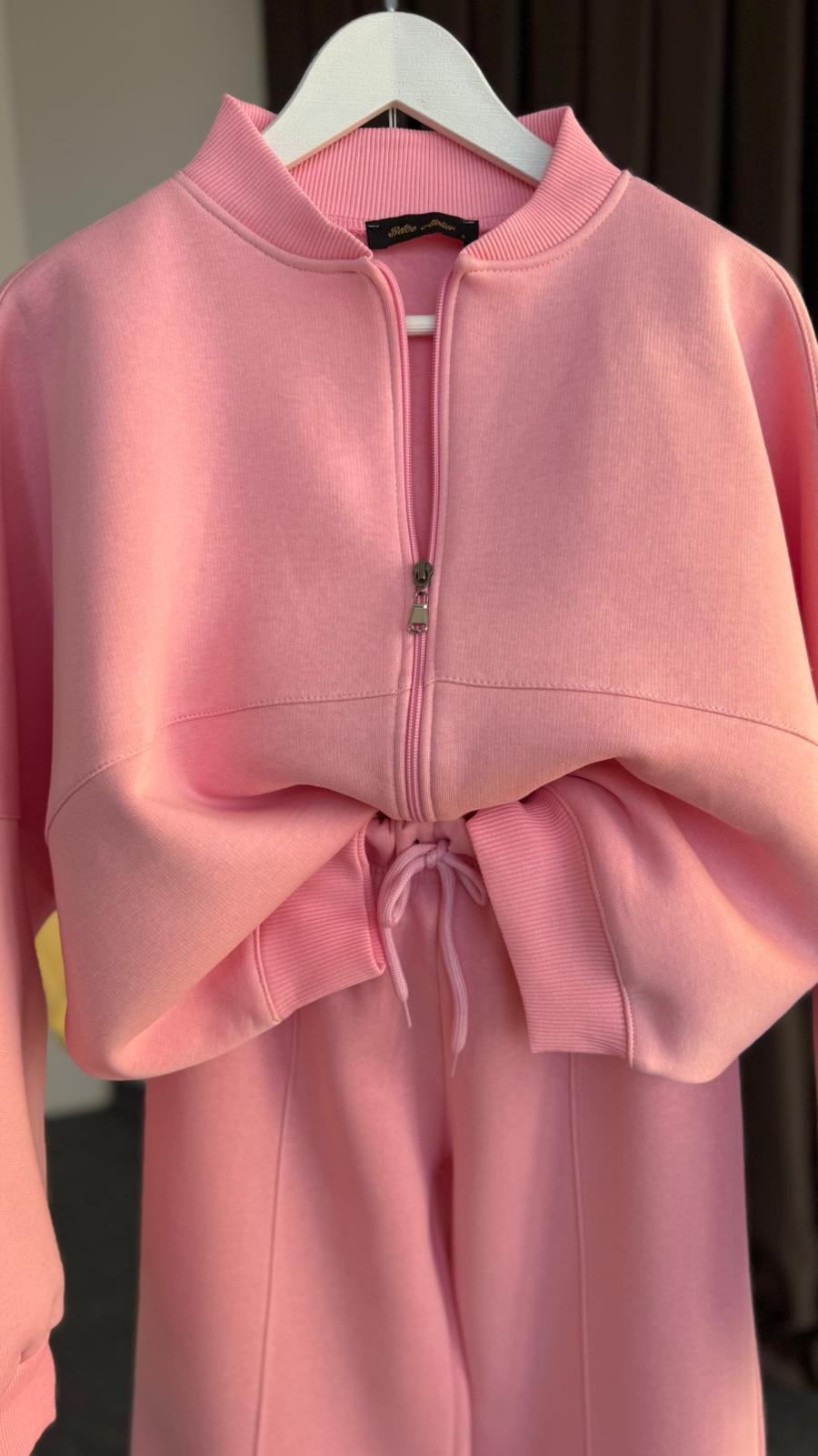 violet hırka alt eşofman takım PUDRA