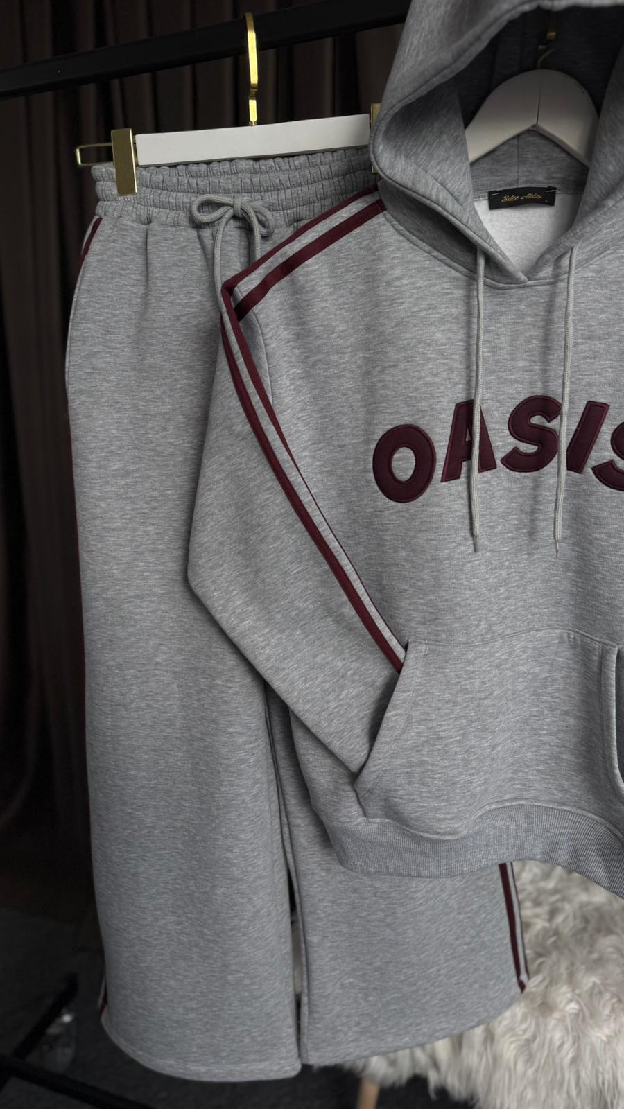 Oasıs nakışlı eşofman takım Gri