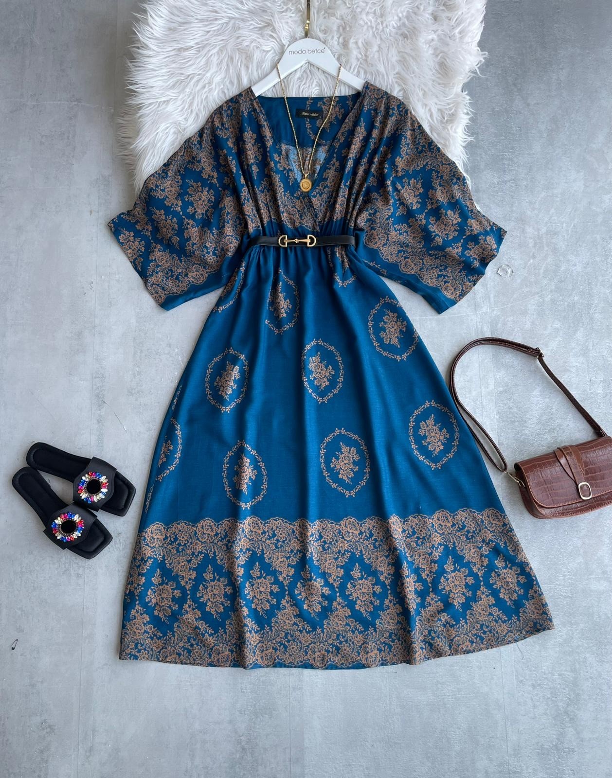 Vintage Royal Mavi elbise