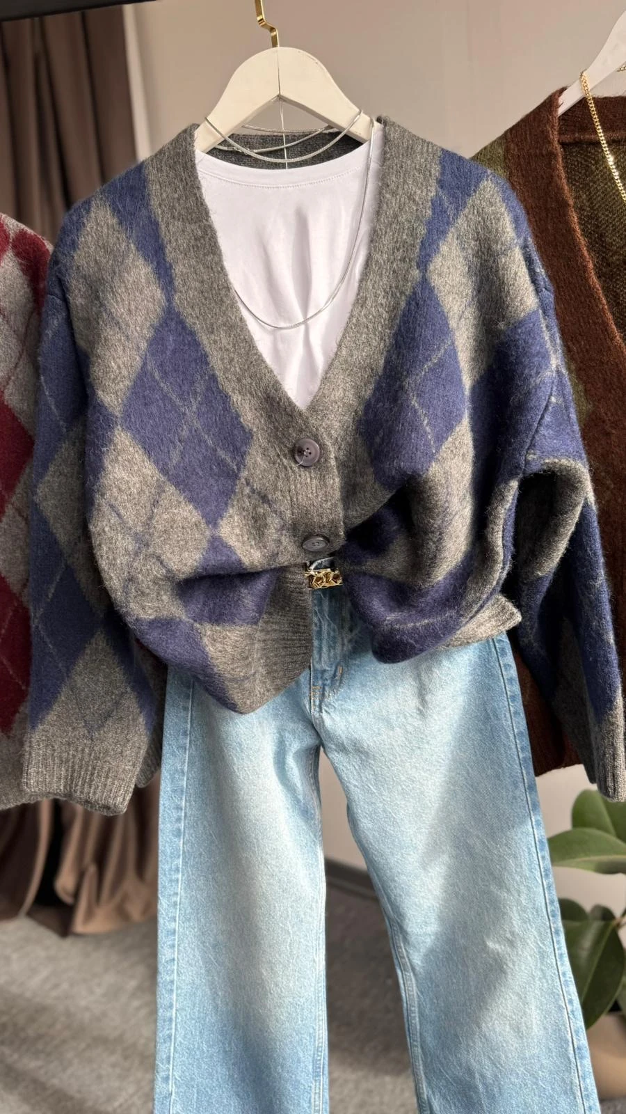 yeni baklava desen hırka lacivert