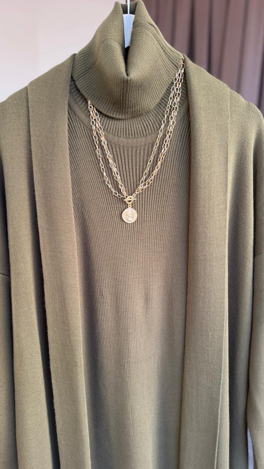 Liza triko ikili takım Haki