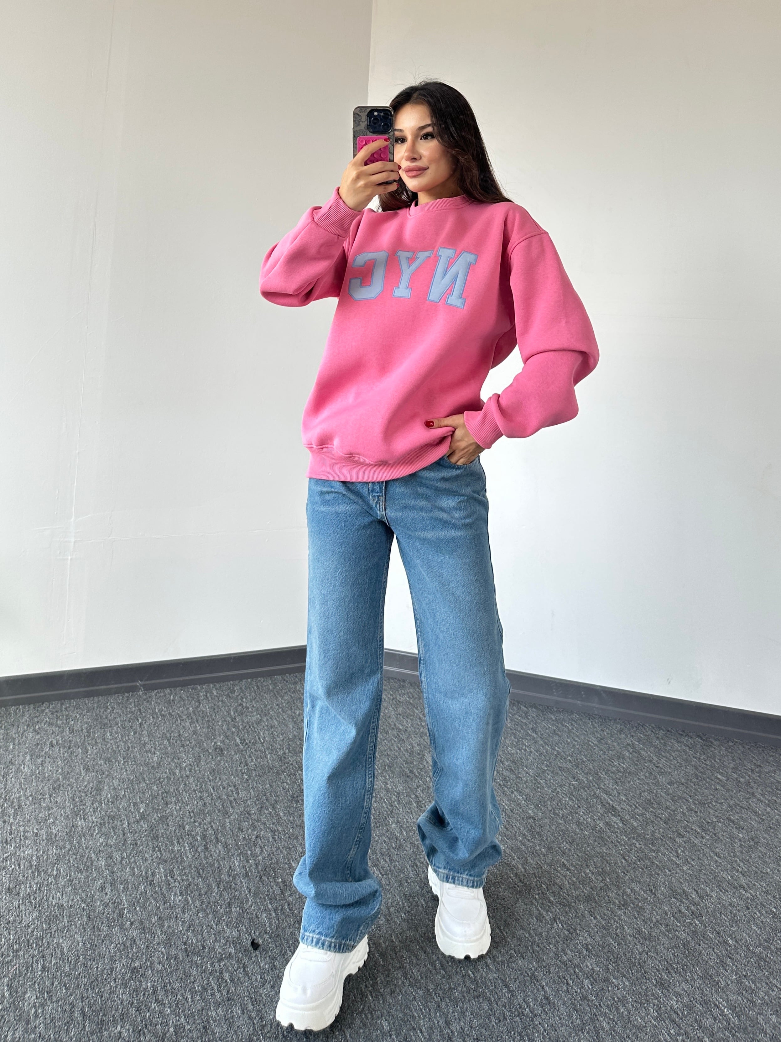 NYC & Straight Jean Kombin pembe