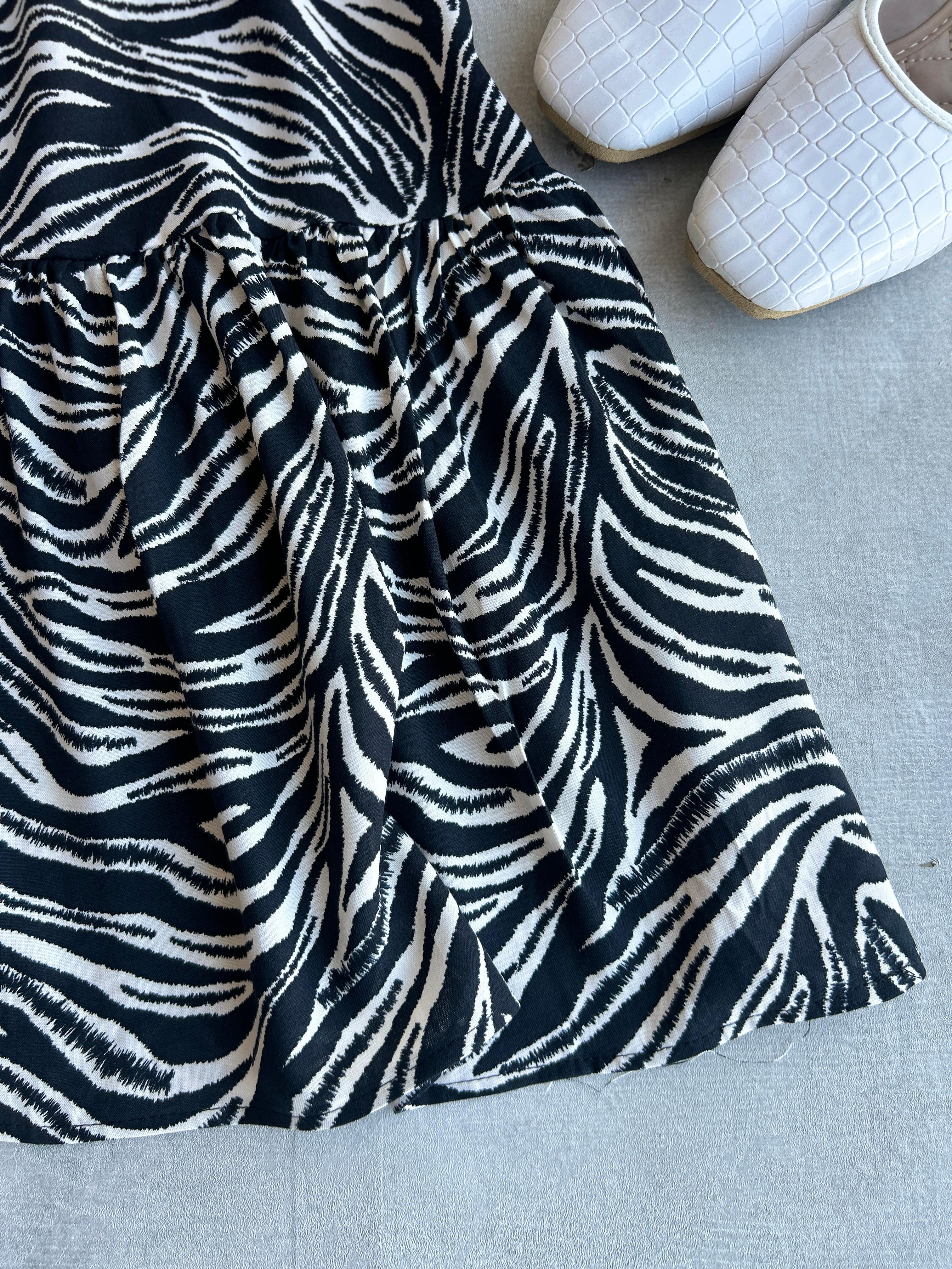 Kruvaze yaka Yeni zebra 2 Elbise 