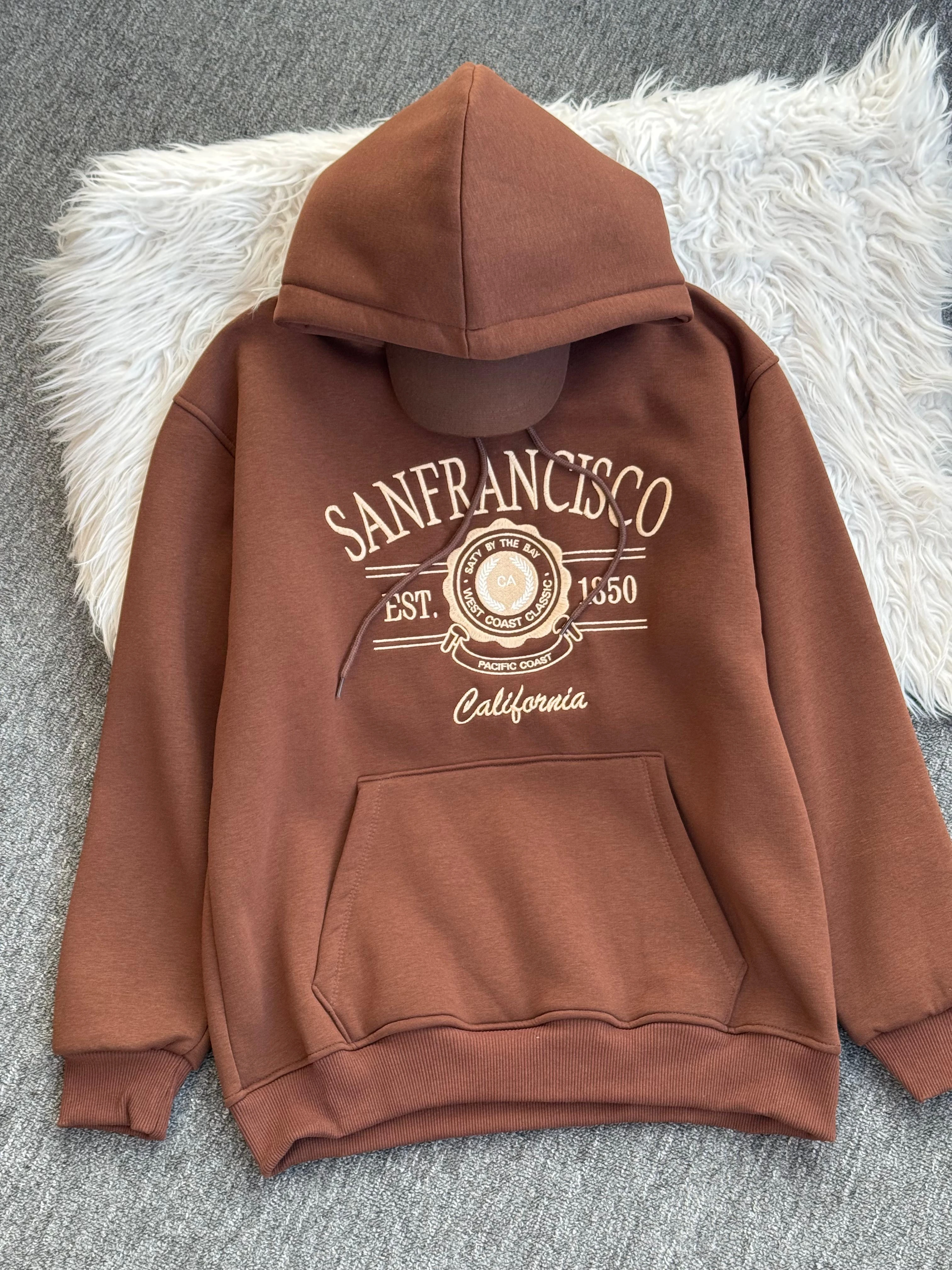 Sanfırancısco nakışlı sweatshirt