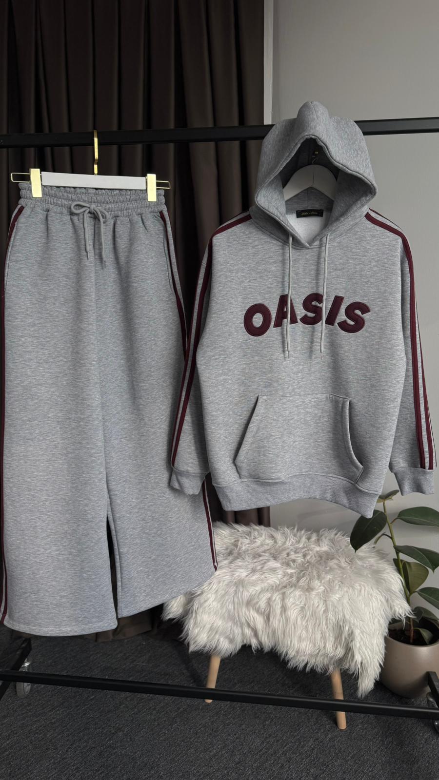 Oasıs nakışlı eşofman takım Gri