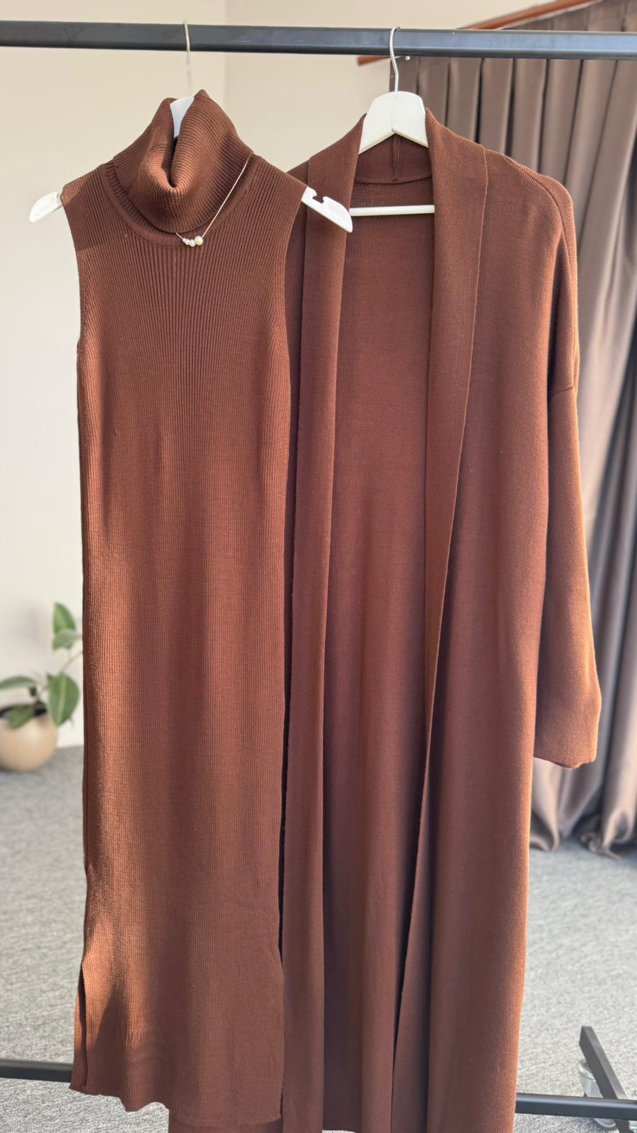 Liza triko ikili takım  Kahverengi