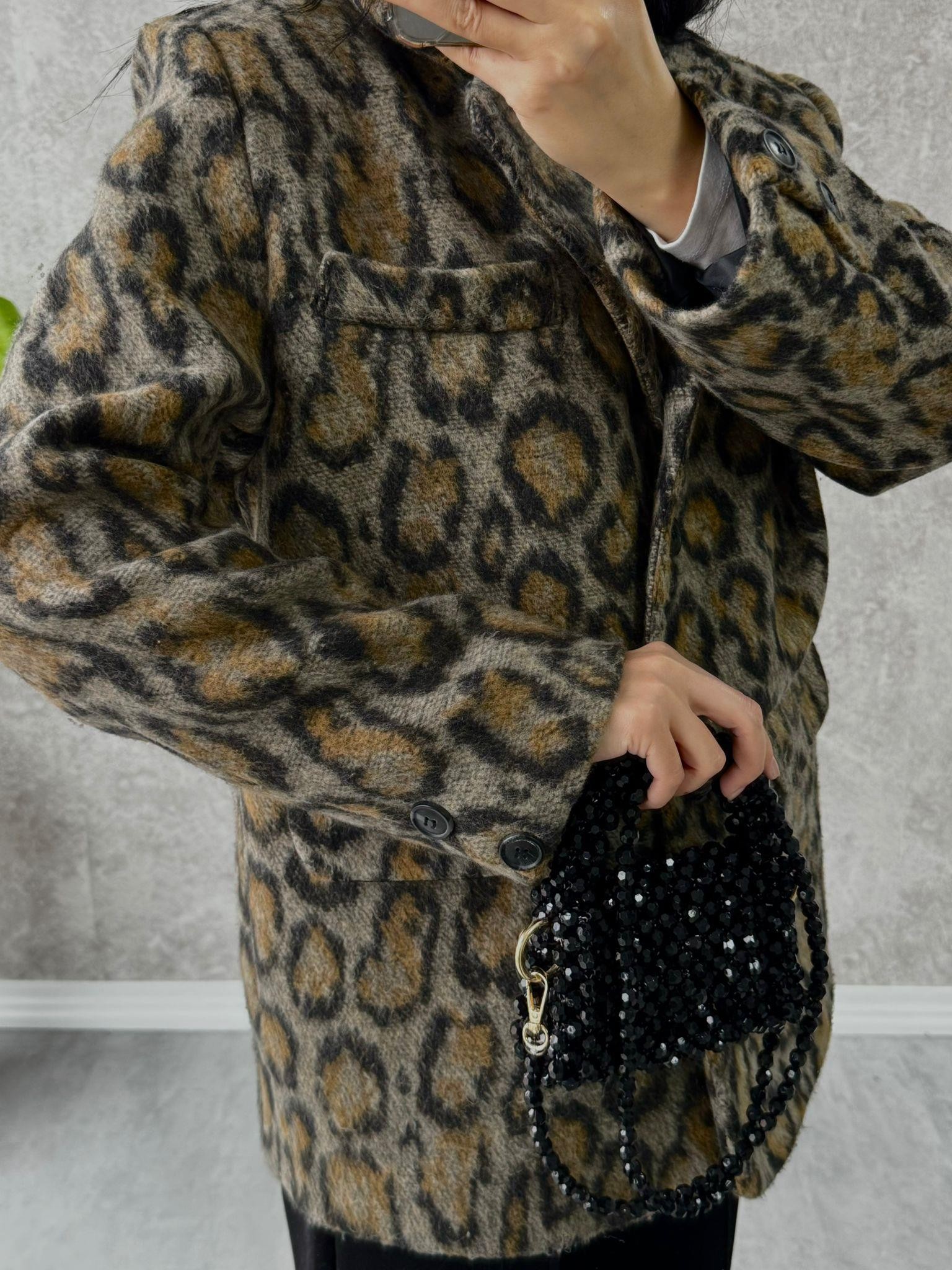 Leopar Kaşe Blazer Ceket