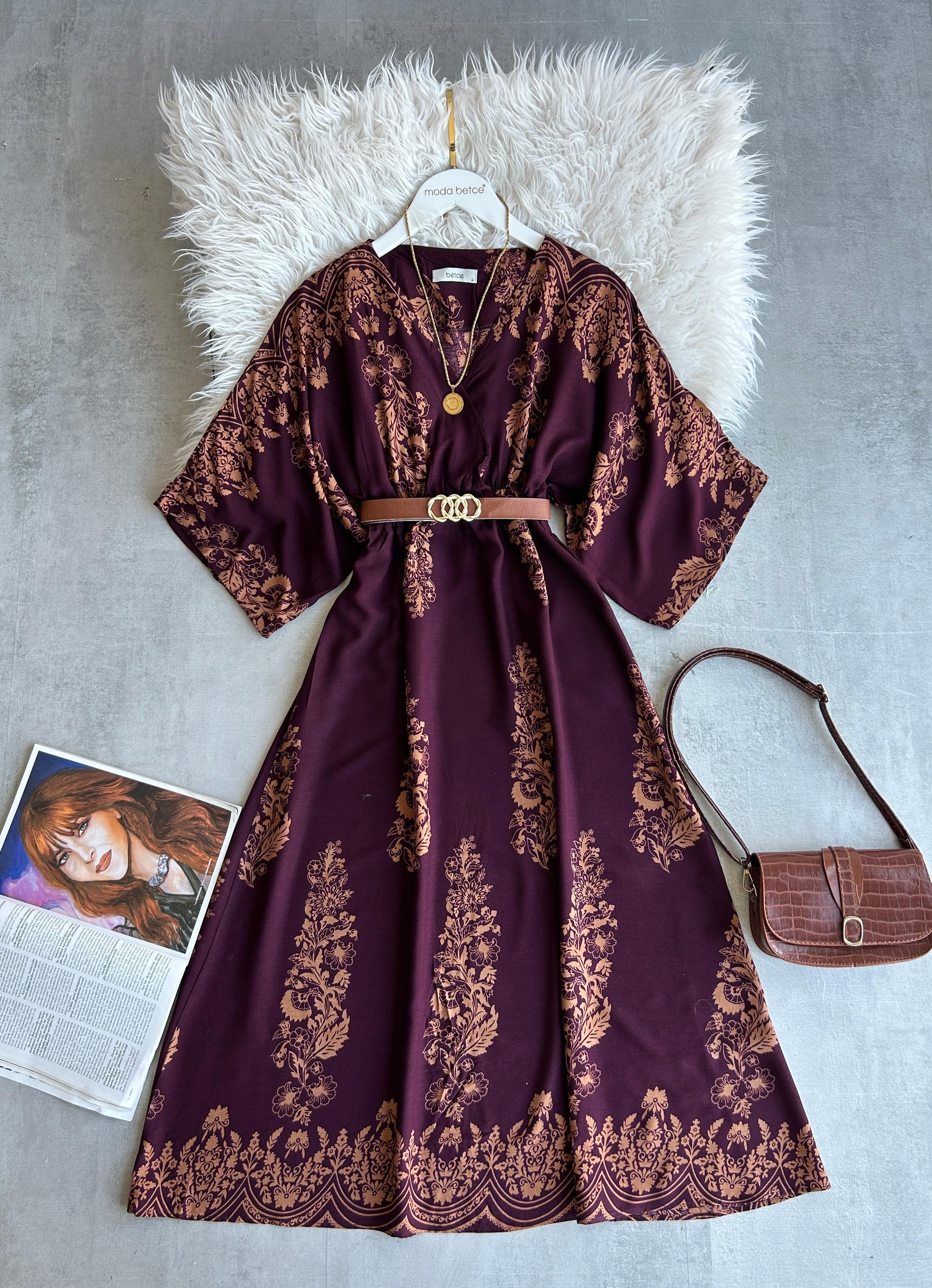 Vintage Camelli Bordo Elbise 