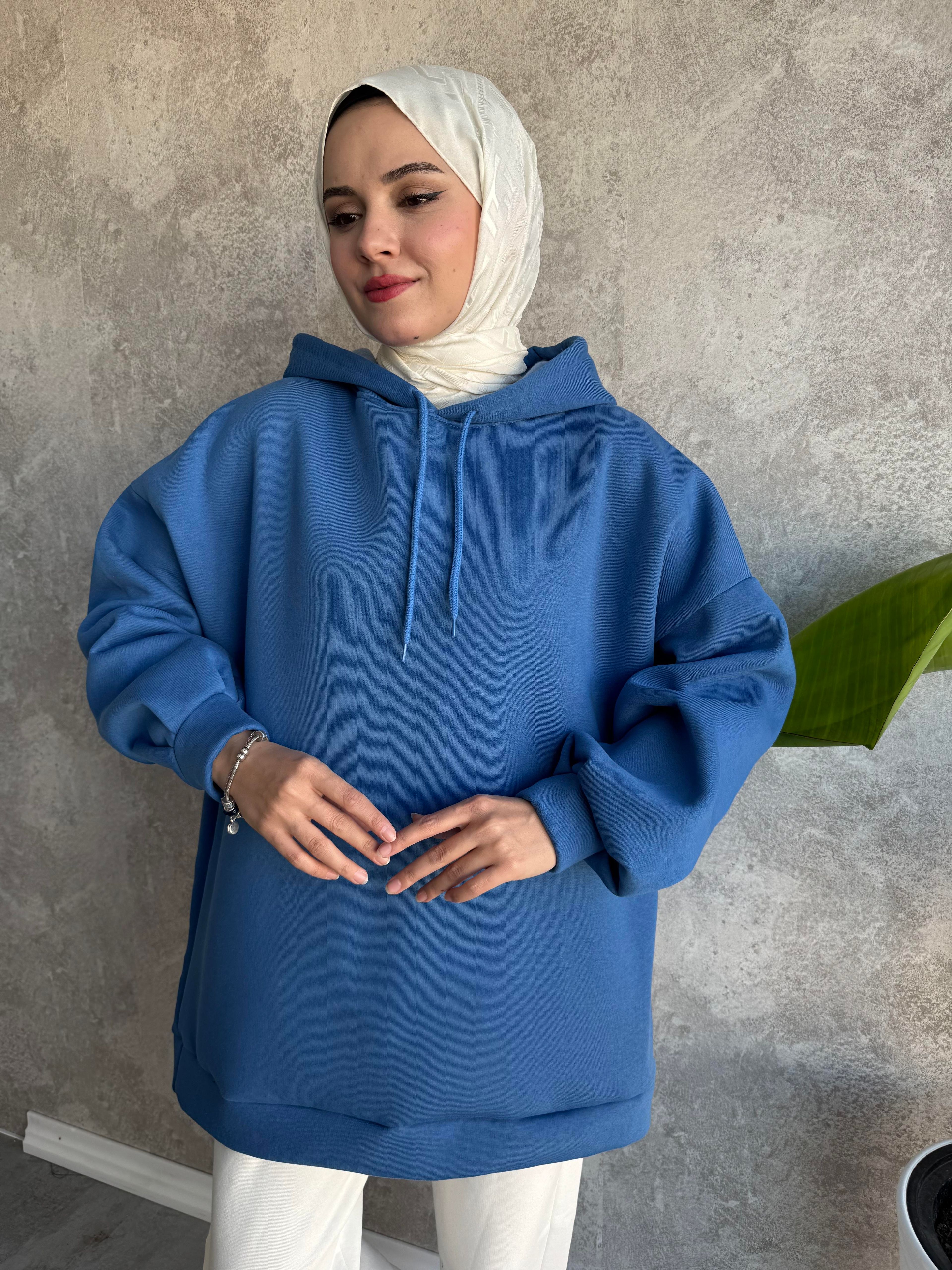 Extra Oversize Sweat İndigo