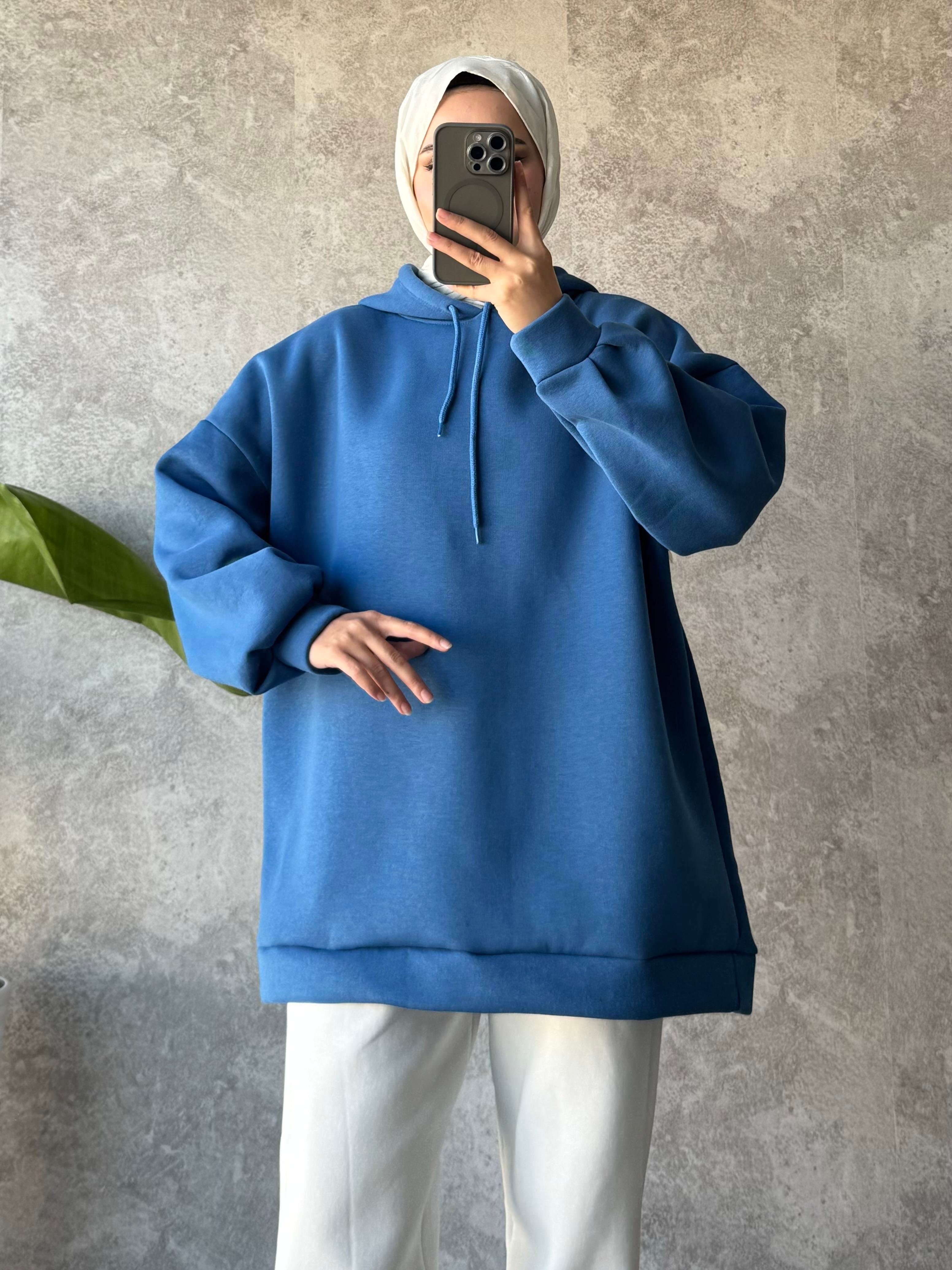 Extra Oversize Sweat İndigo