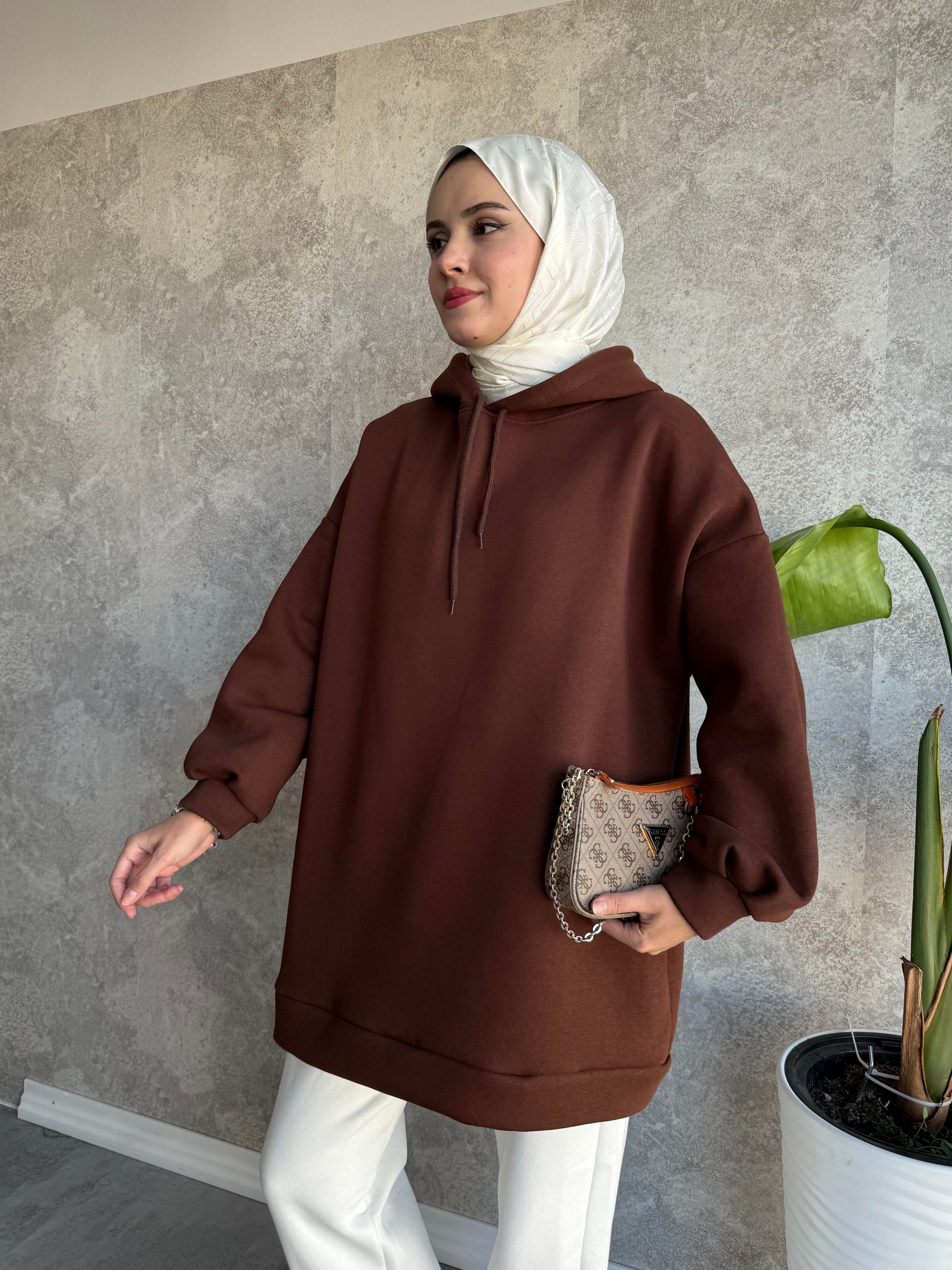 Extra Oversize Sweat Acı Kahve