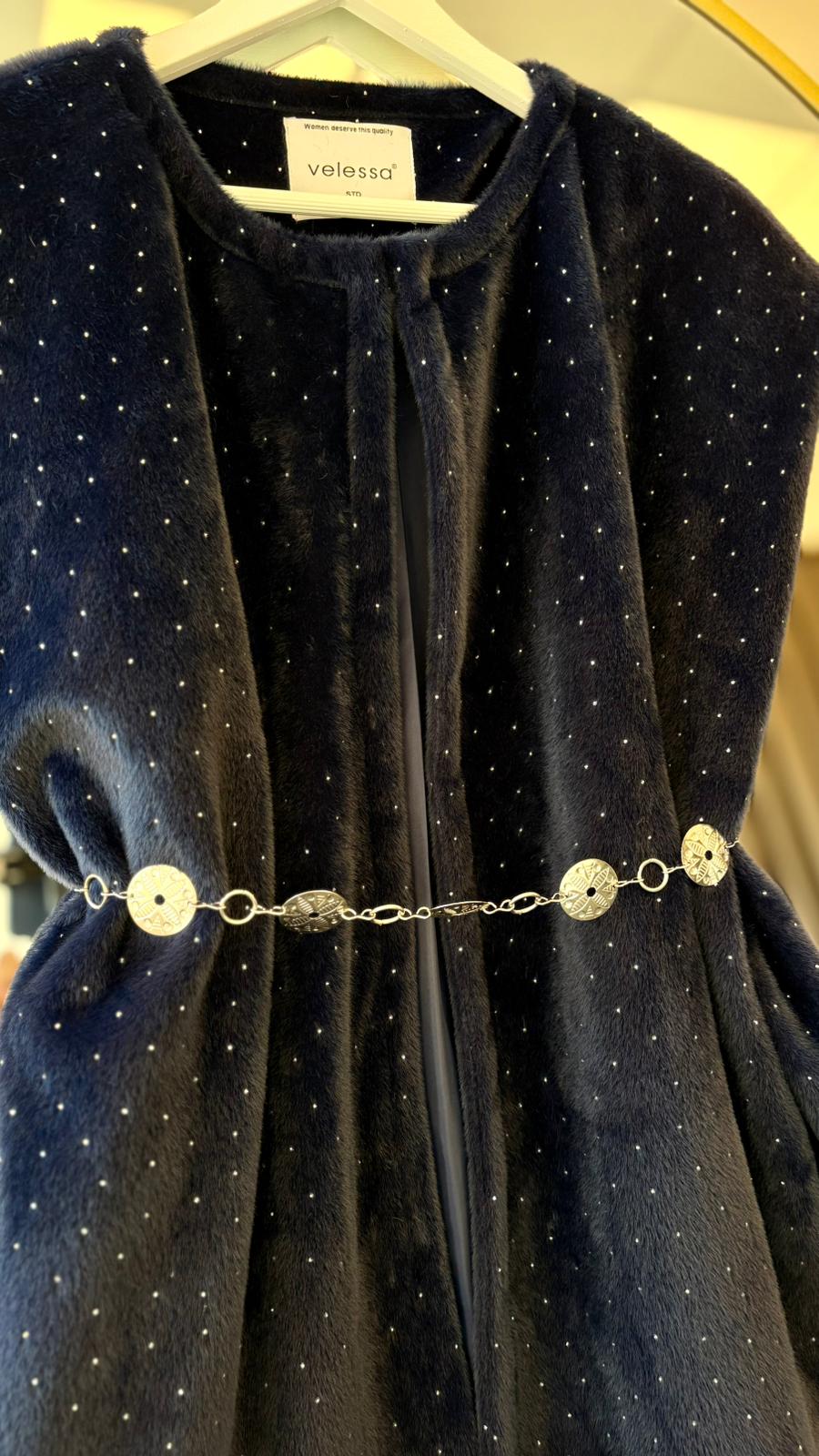 Vanesa diamond detaylı kaşmir yelek Lacivert