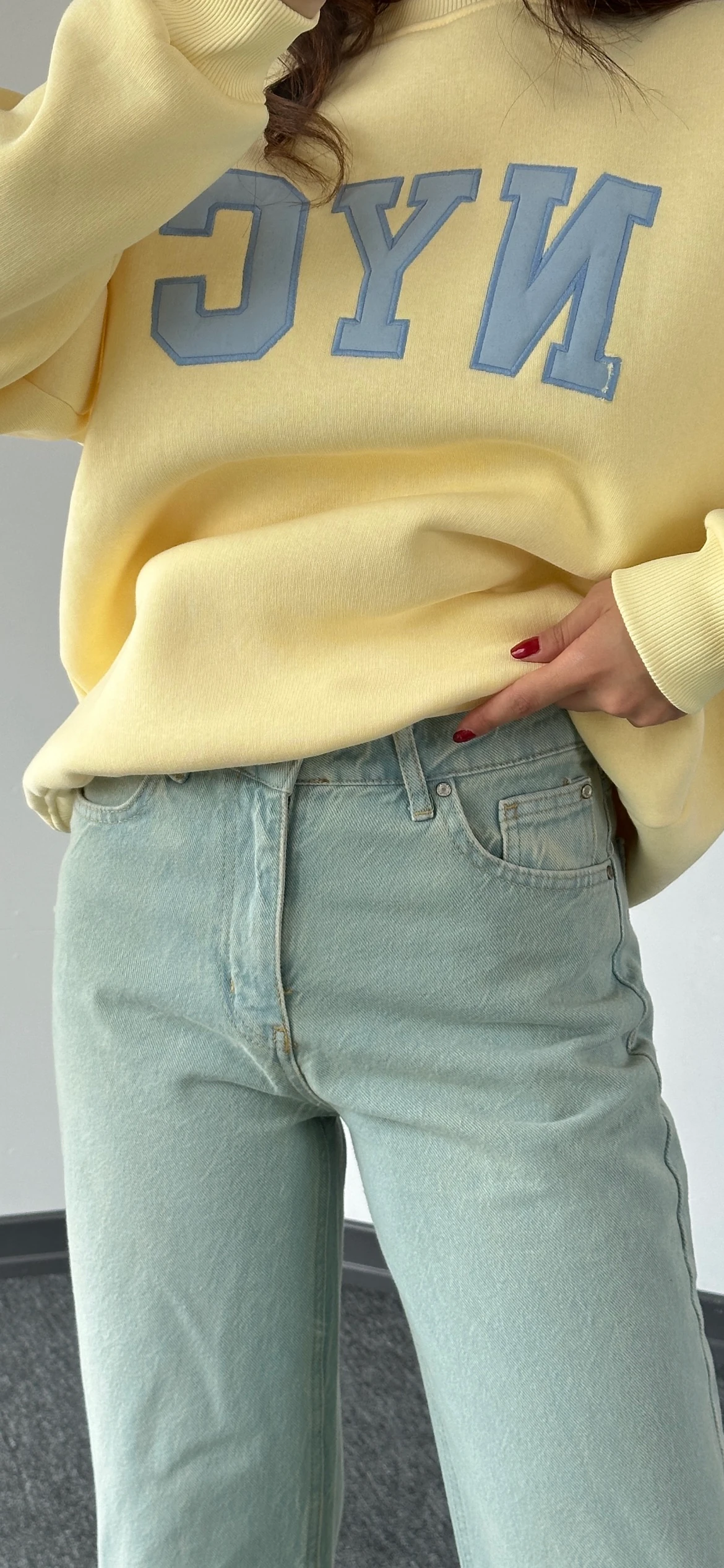 Baggy jean yosun yüksek bel 