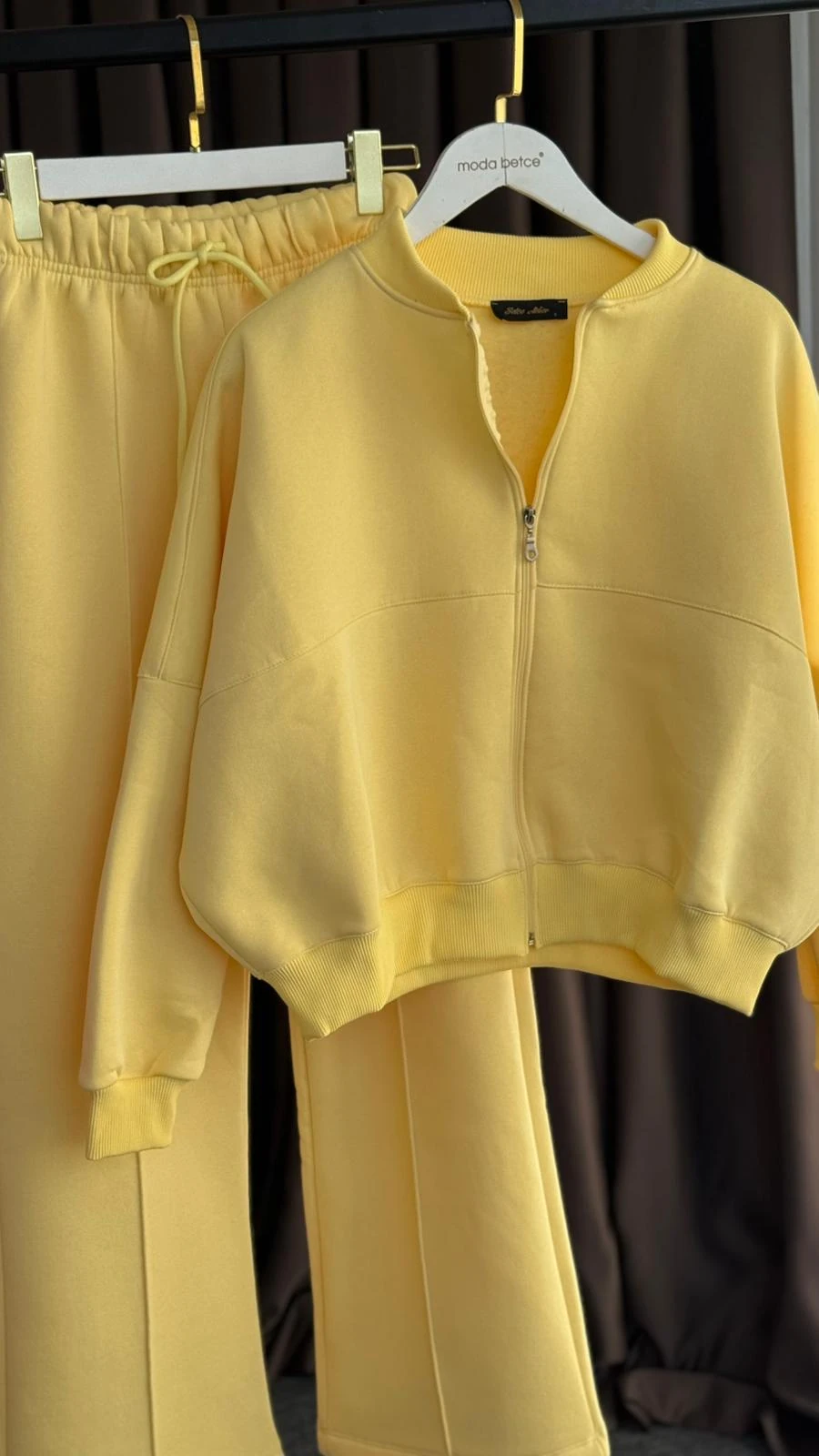 violet hırka alt eşofman takım SARI