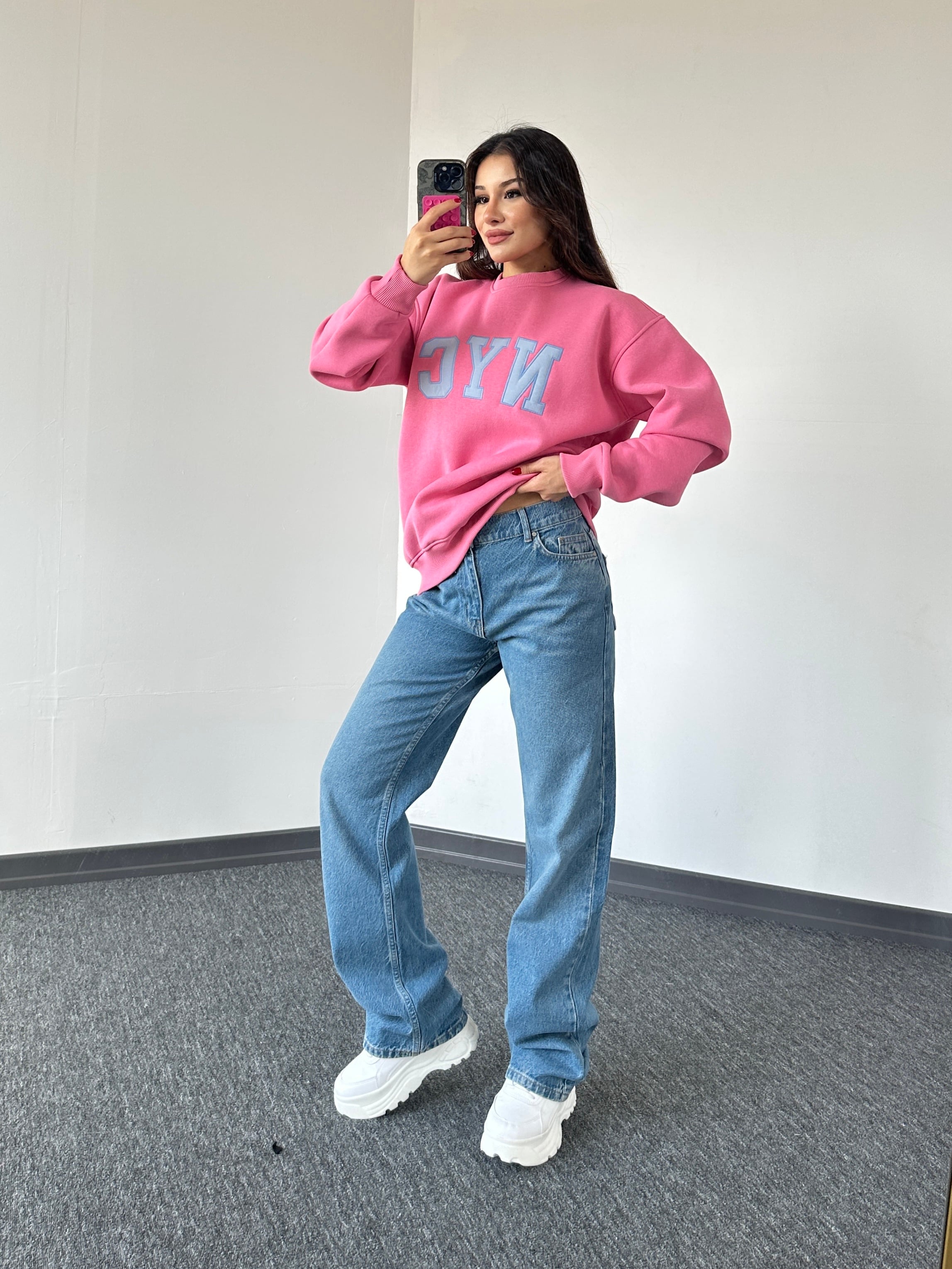 NYC & Straight Jean Kombin pembe