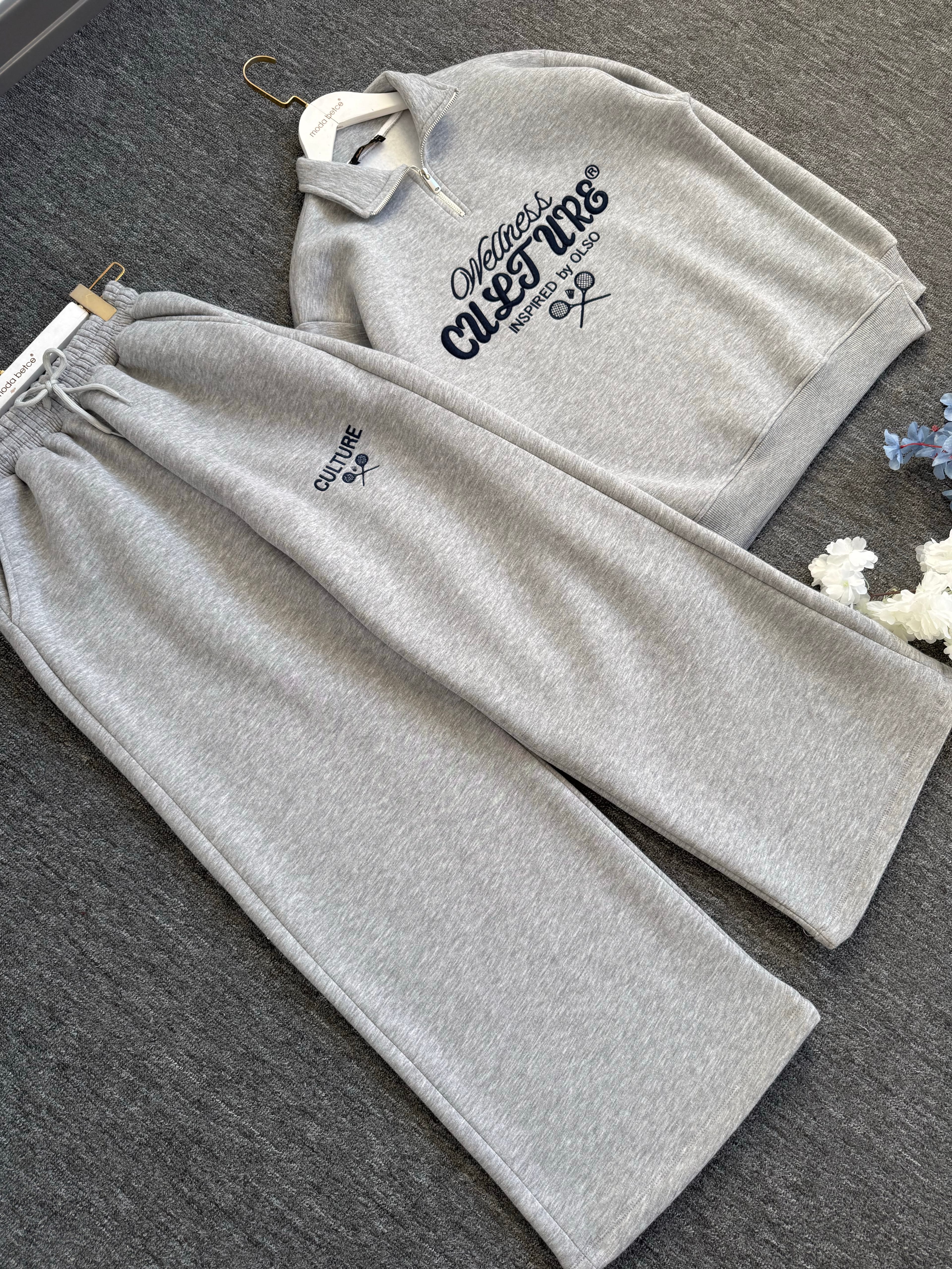 culture nakışlı eşofman takım grimelanj