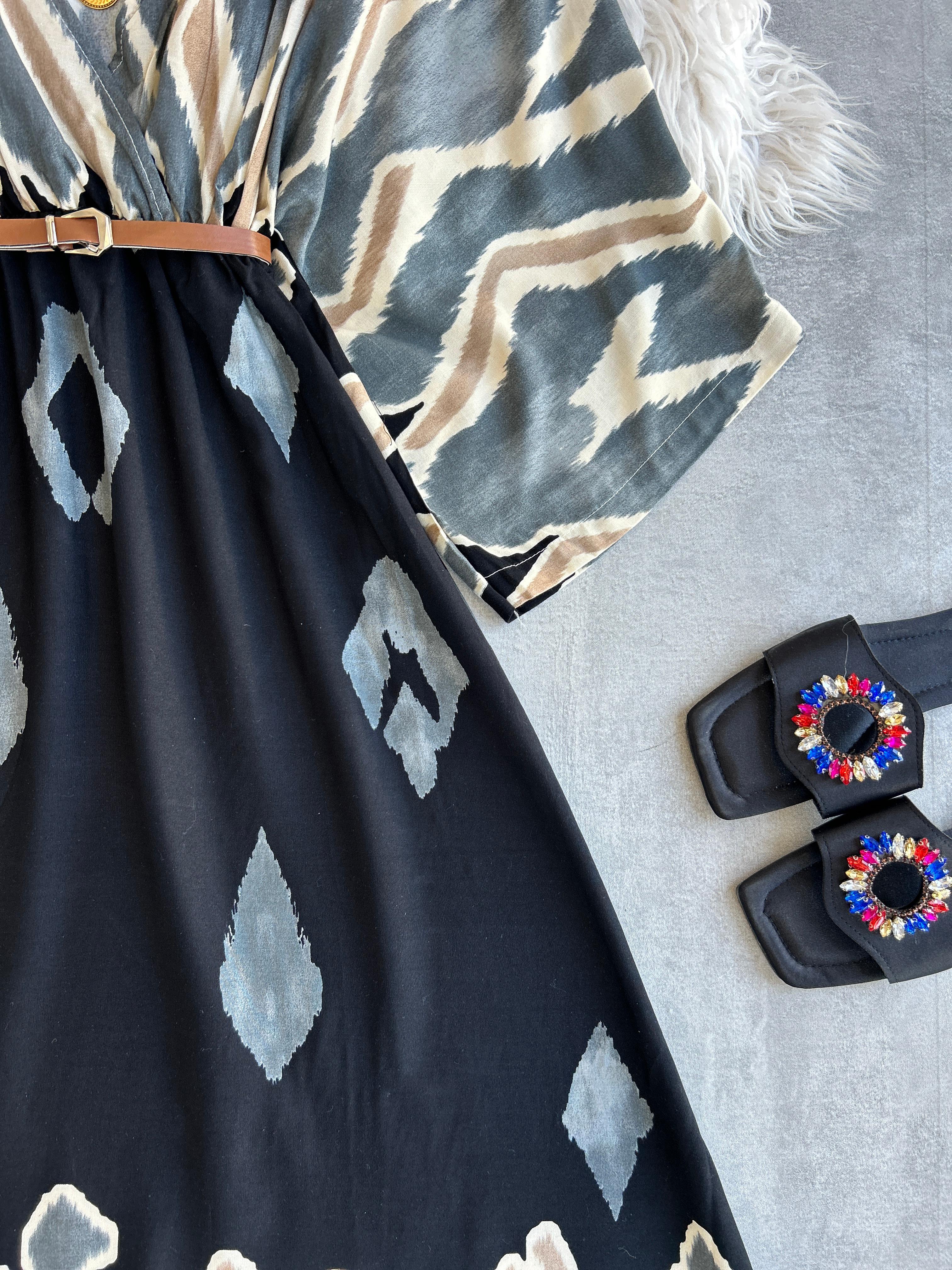 Yeni Vintage Elbise Siyah 