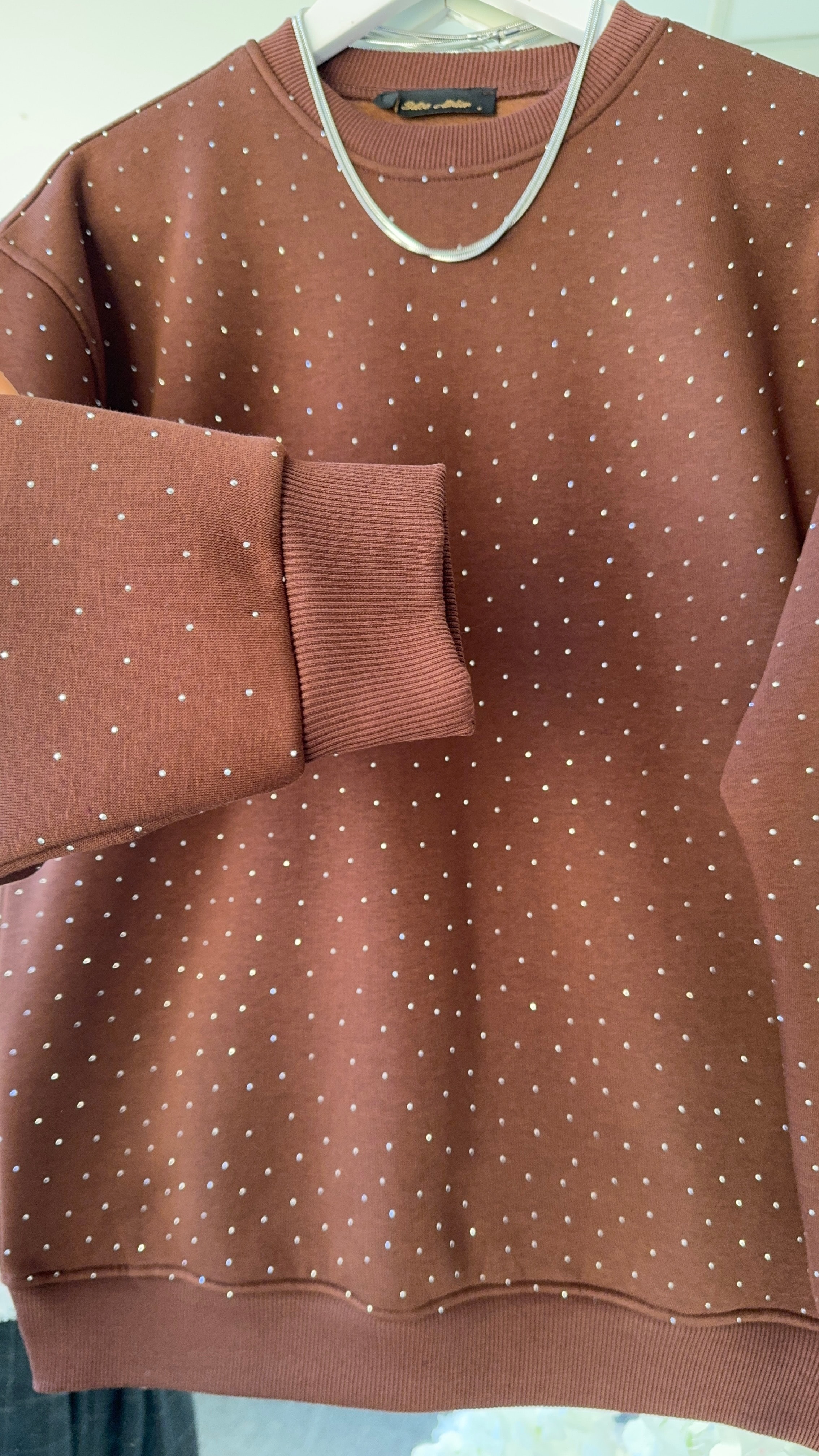 Diamond sweatshirt yeni kahverengi