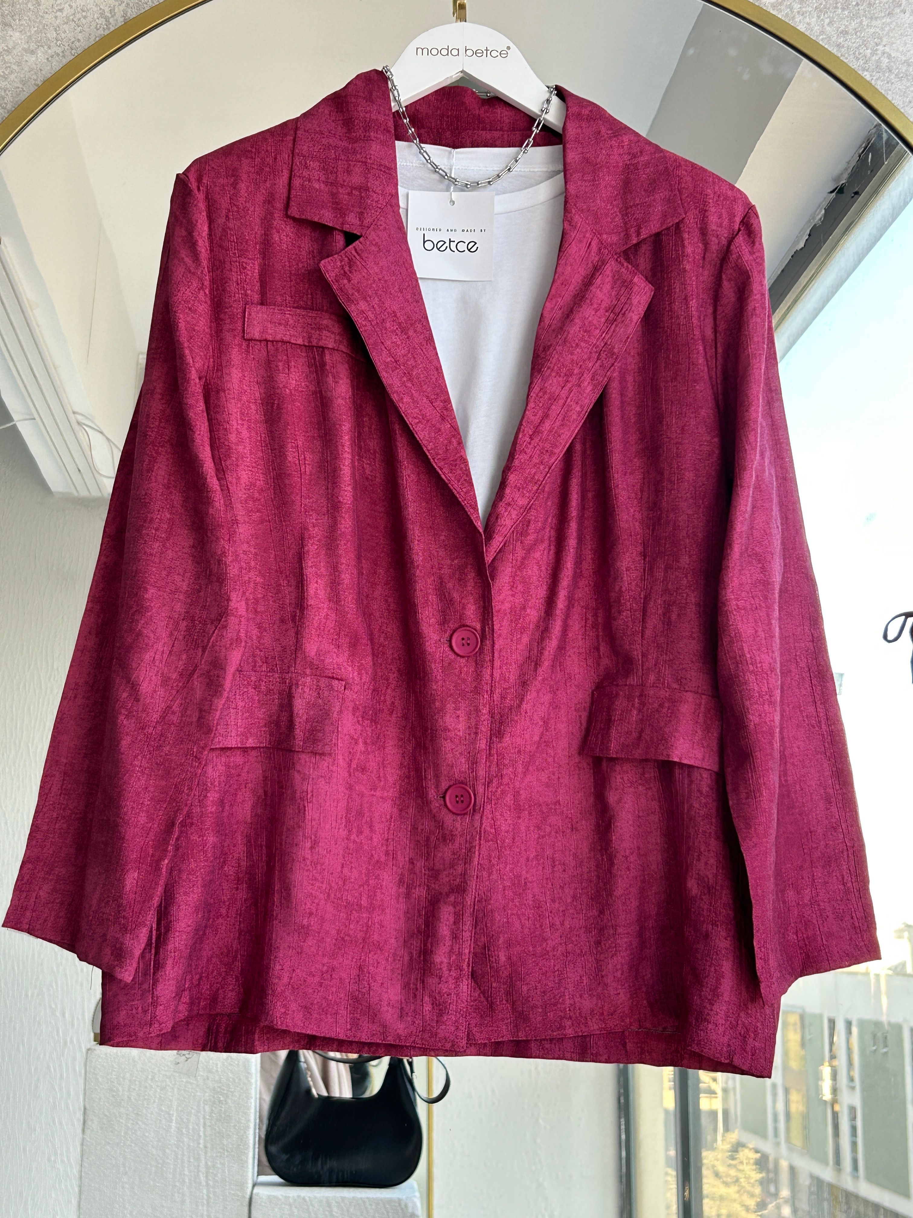 Adel Batik Keten Blazer Takım 