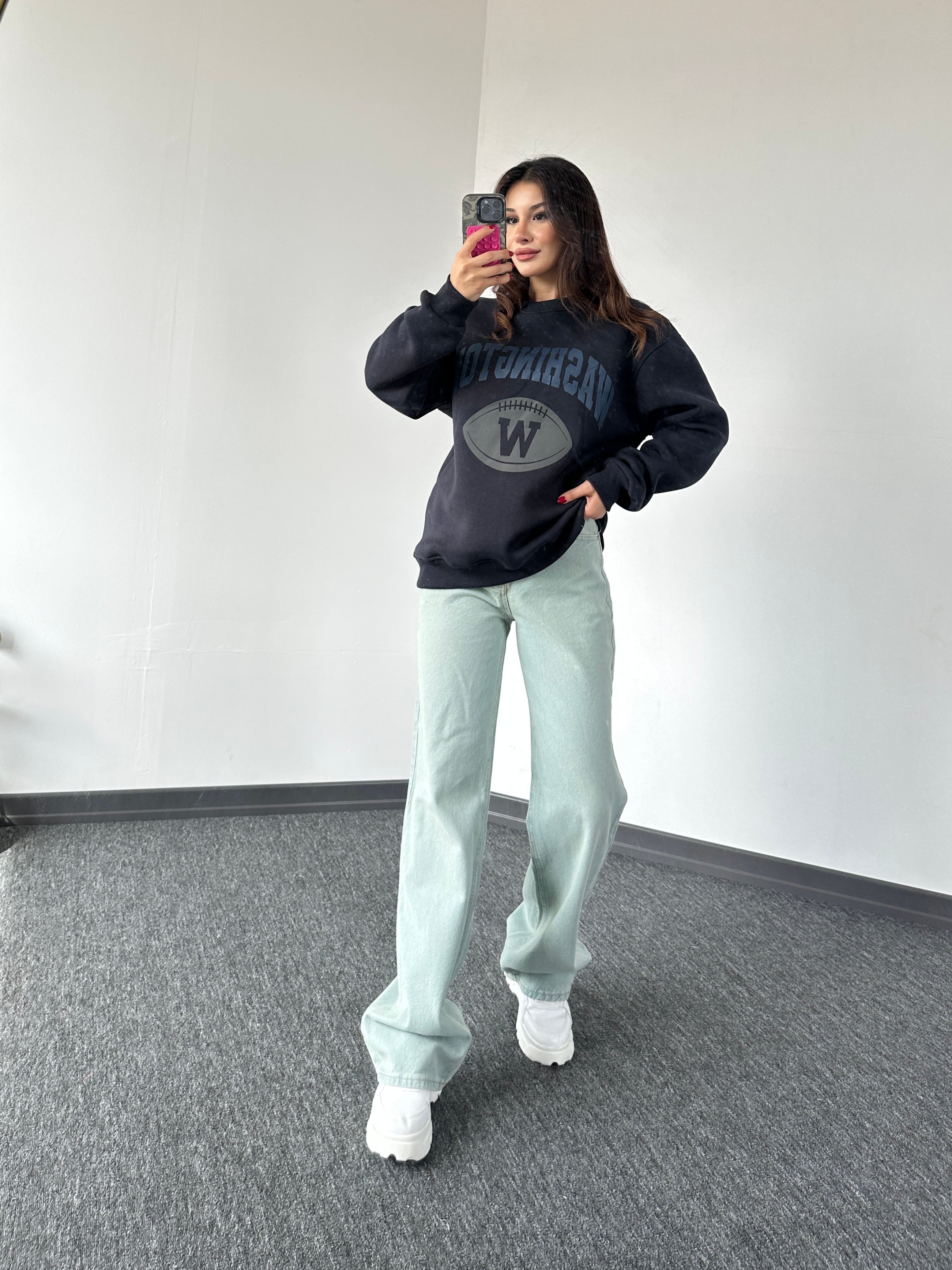 Washington & Baggy  jean kombin antrasit 