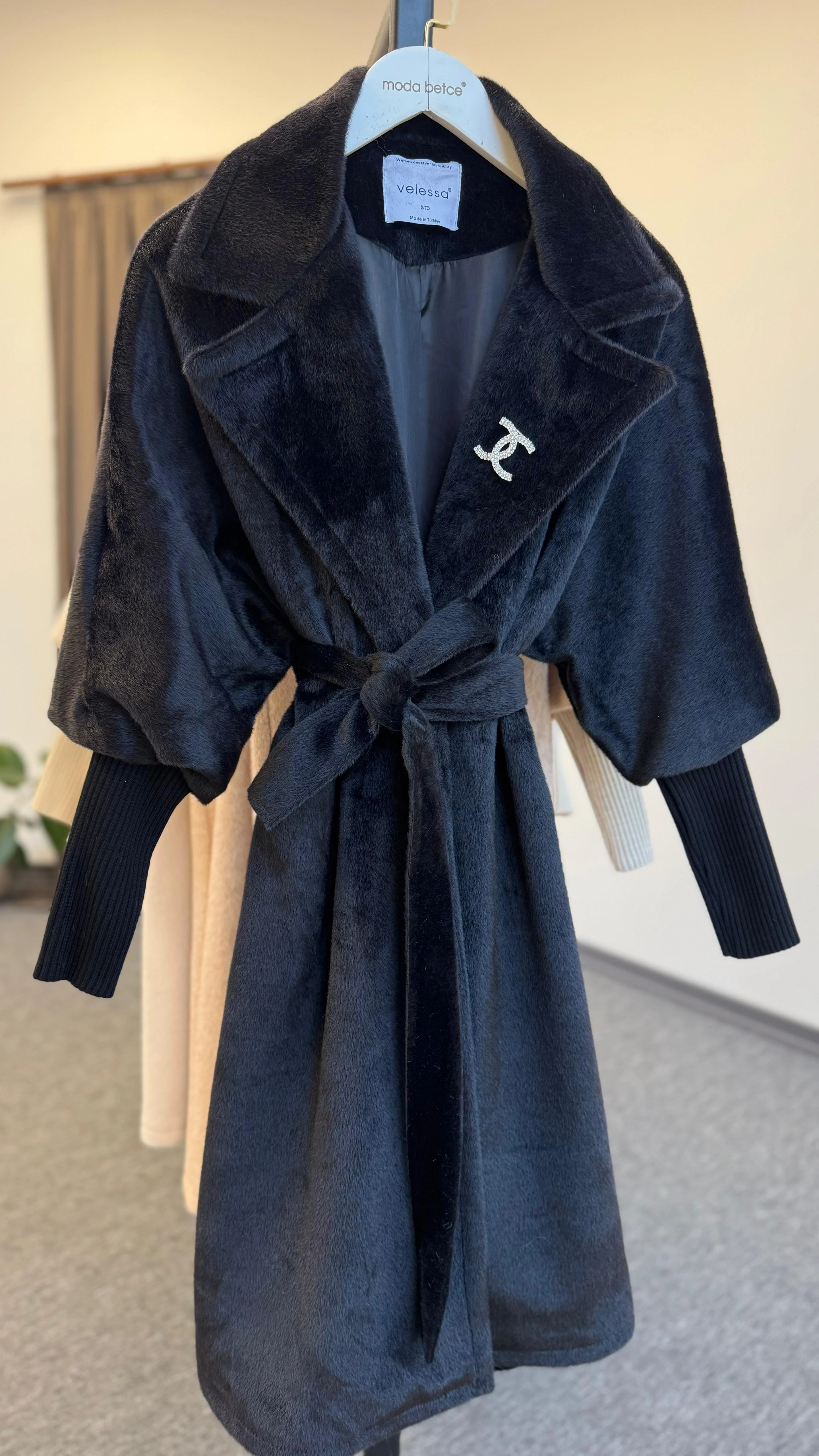 Fox kaşmir kaban Lacivert