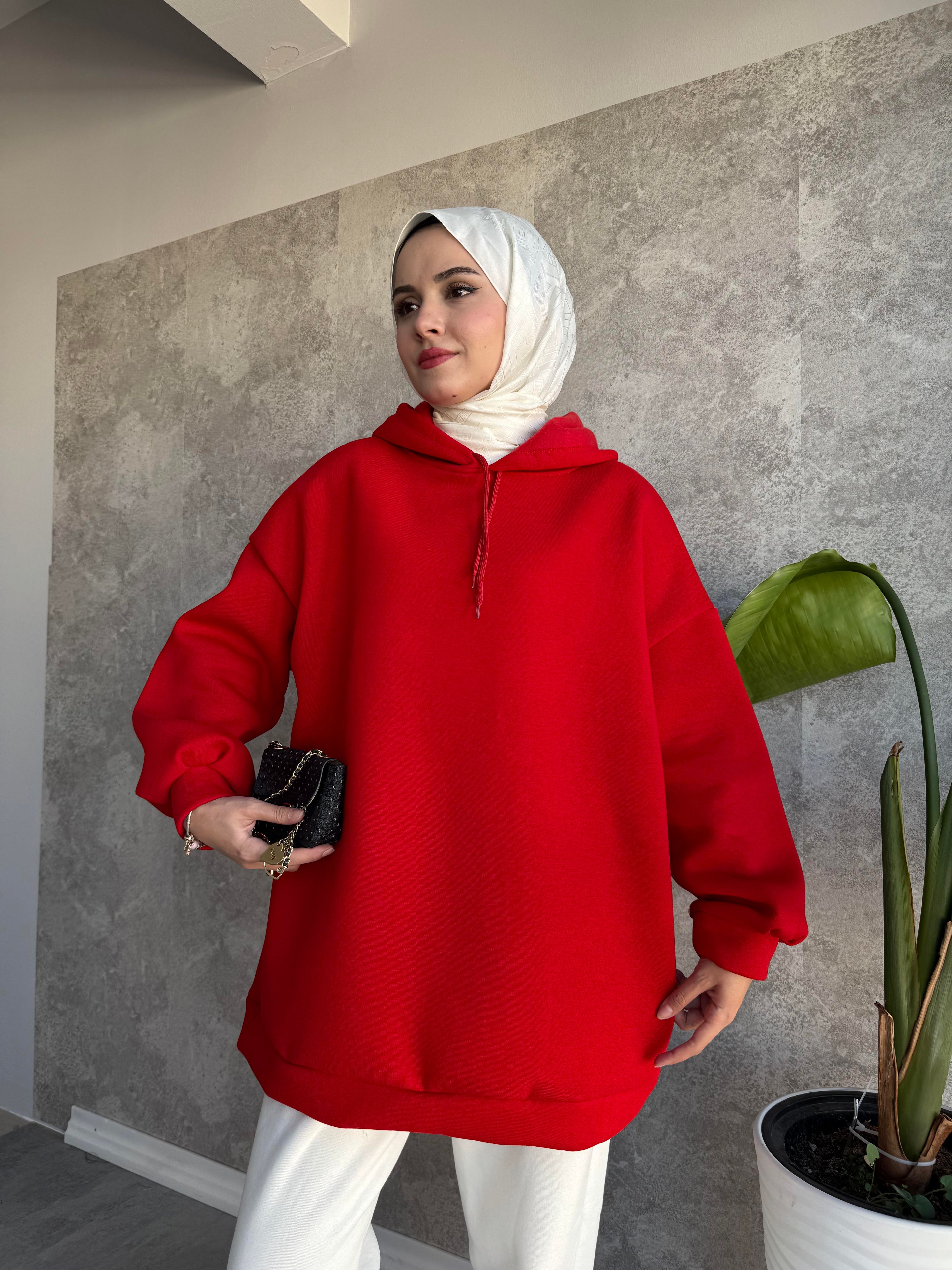 Extra Oversize Sweat Kırmızı