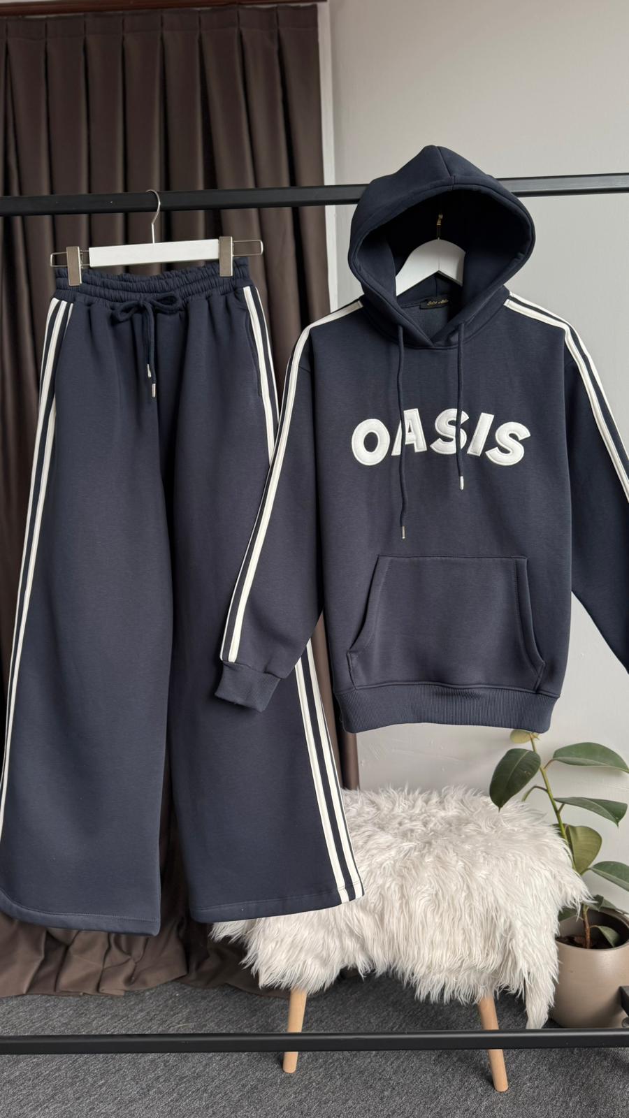 Oasıs nakışlı eşofman takım Antrasit