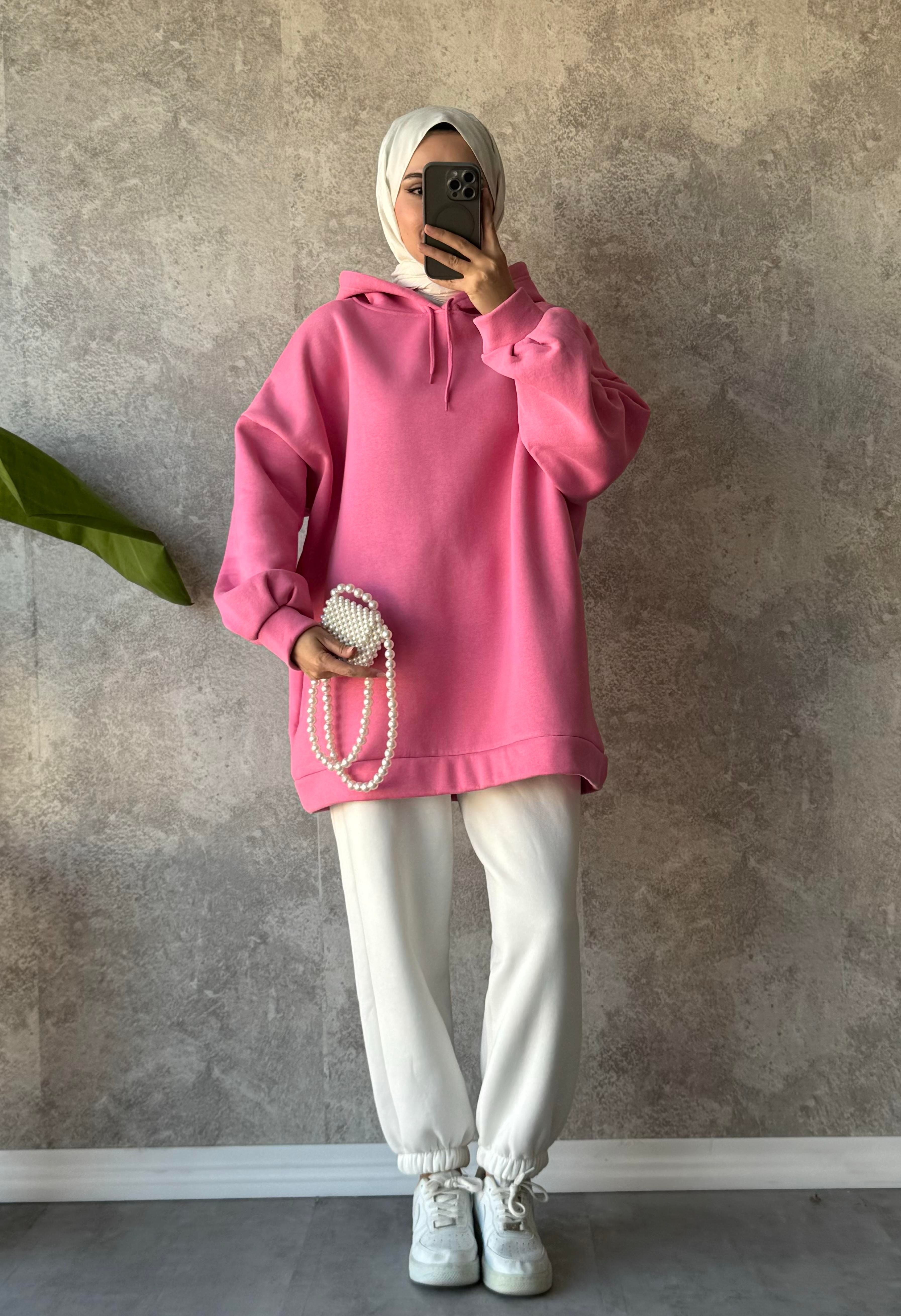 Extra Oversize Sweat Pembe