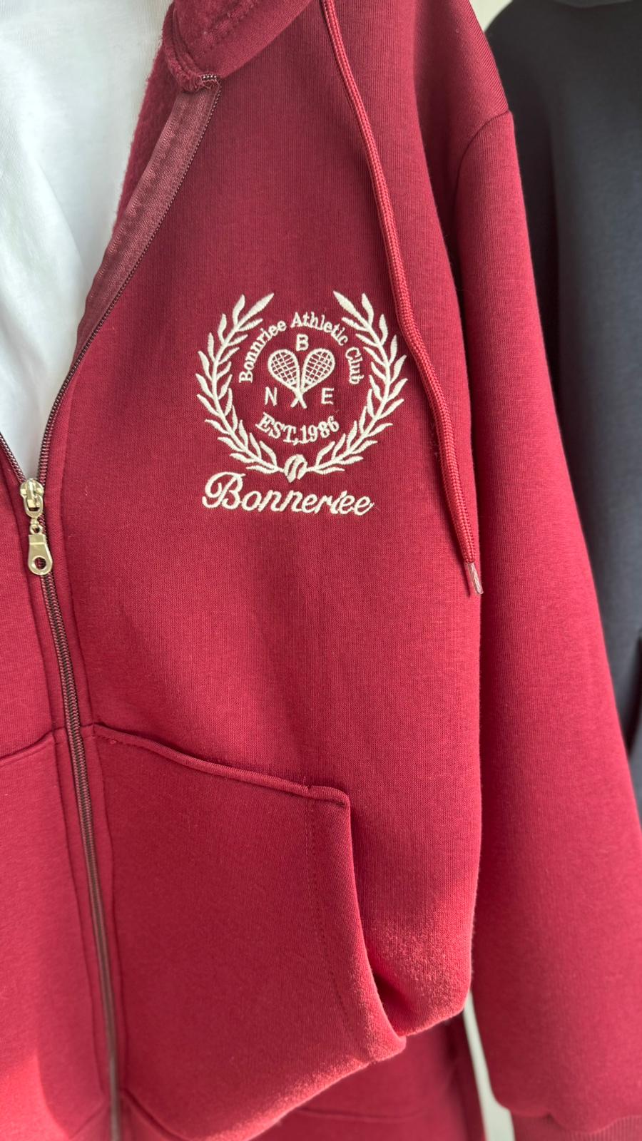 Bonneriee Nakışlı hırka eşofman takım Bordo