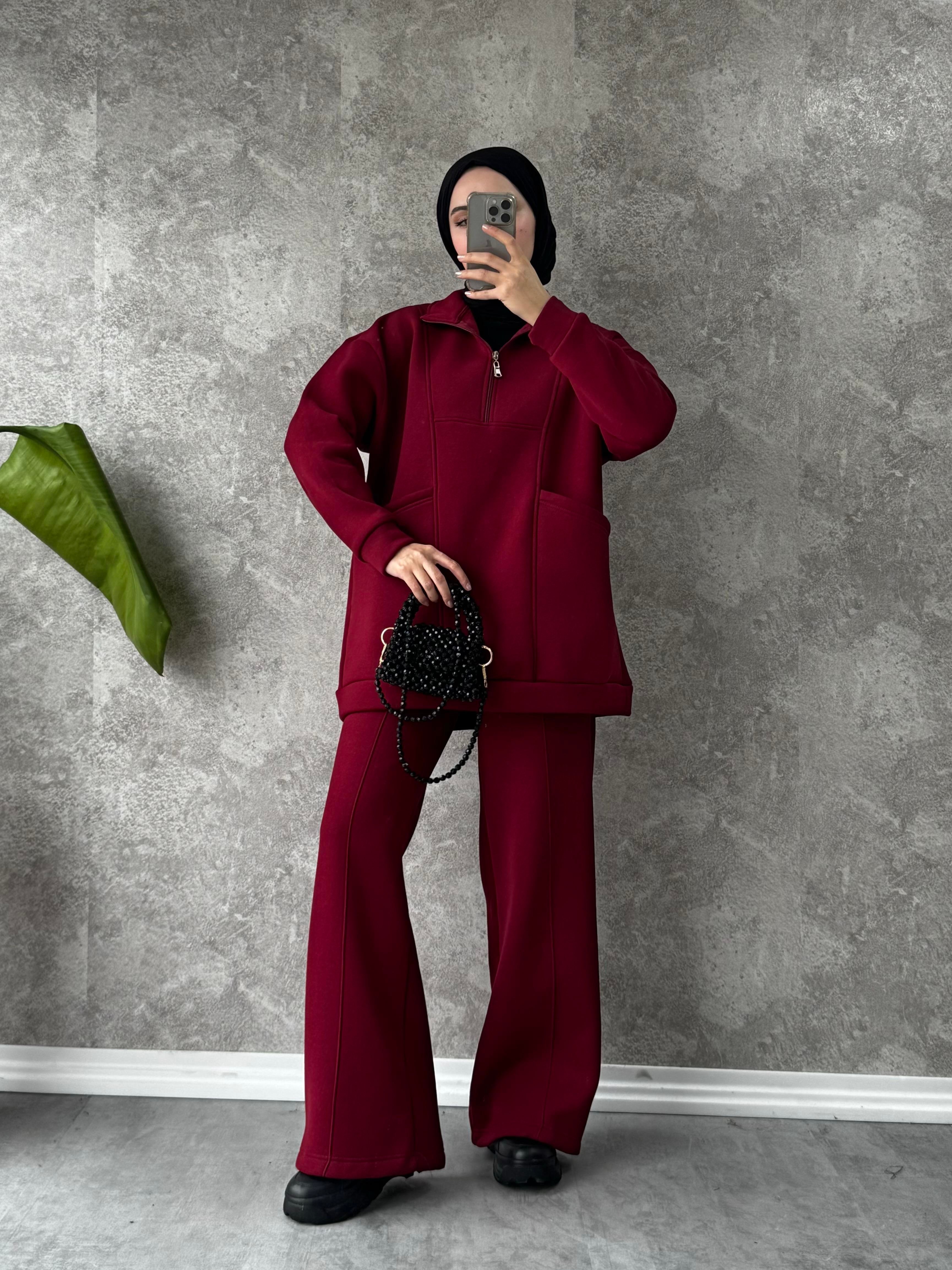 Premium Lessy Takım Bordo