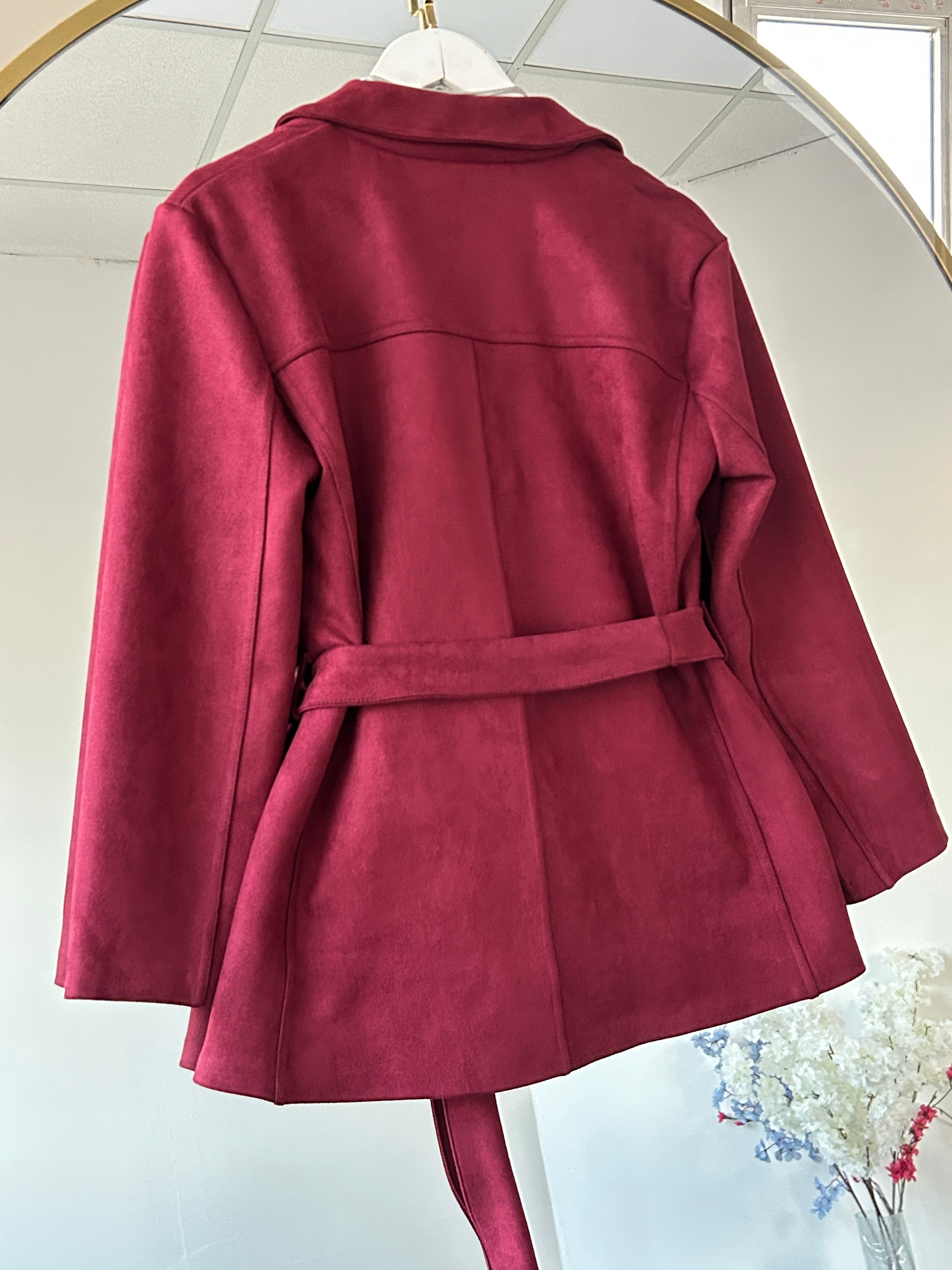 Süet Berry Spor ceket Bordo