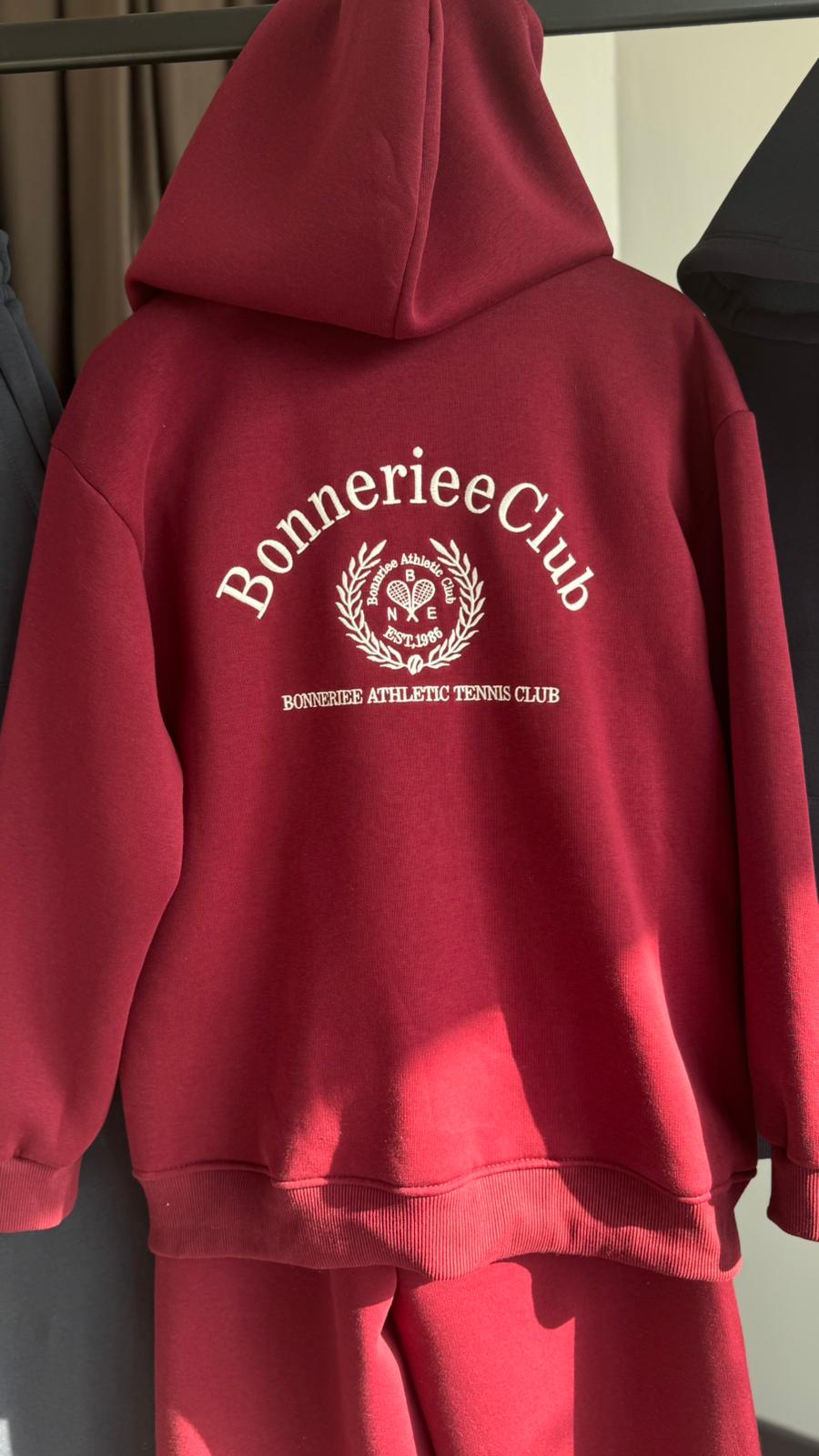 Bonneriee Nakışlı hırka eşofman takım Bordo