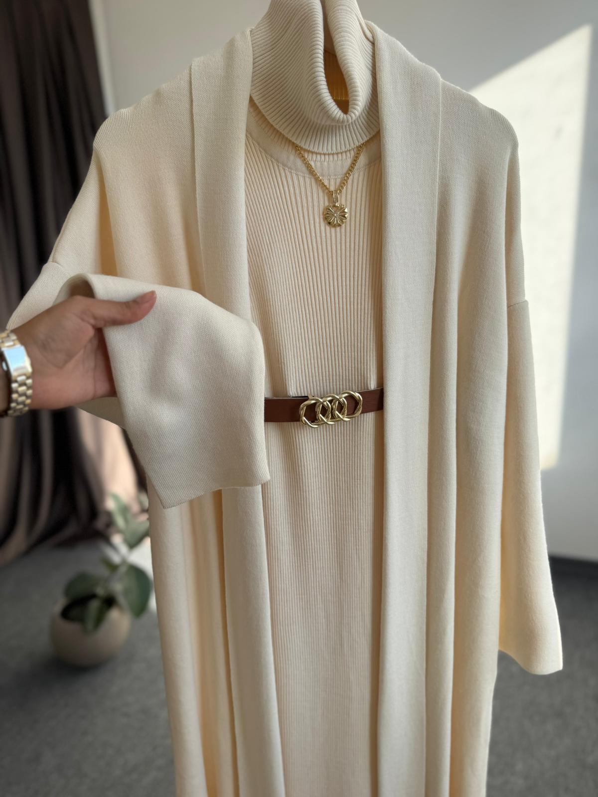 Liza triko ikili takım Krem