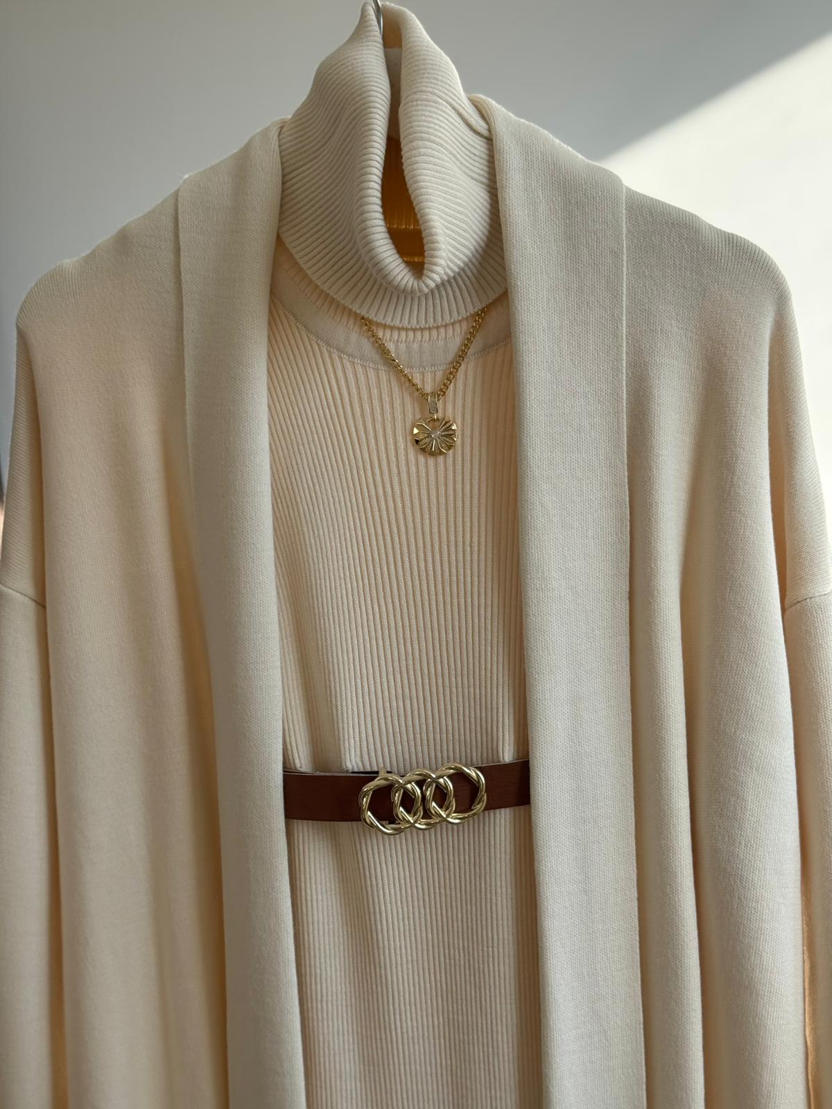 Liza triko ikili takım Krem