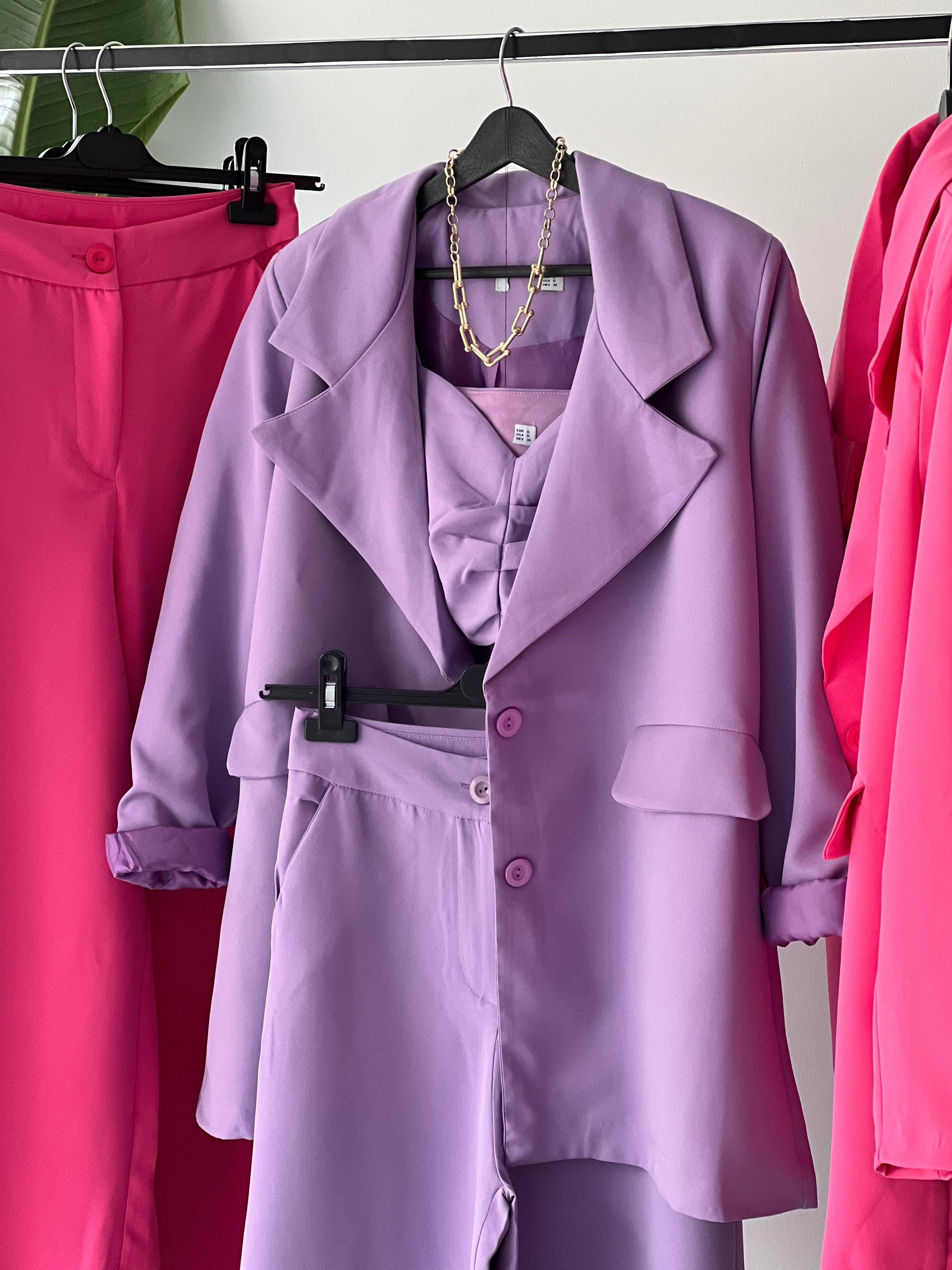 3 Lü Blazer Takım Lila