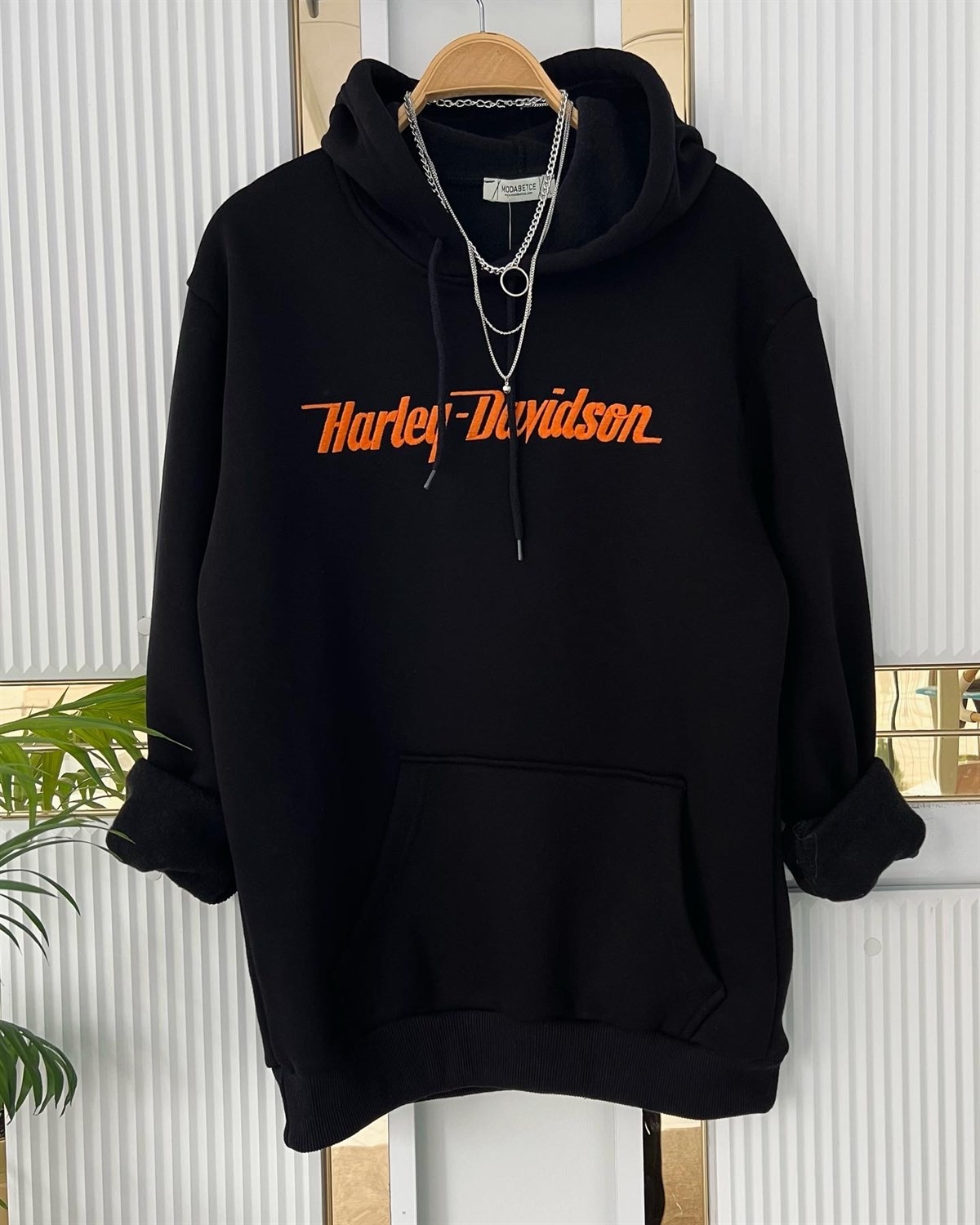 Unisex Oversize Harley Sweat Siyah