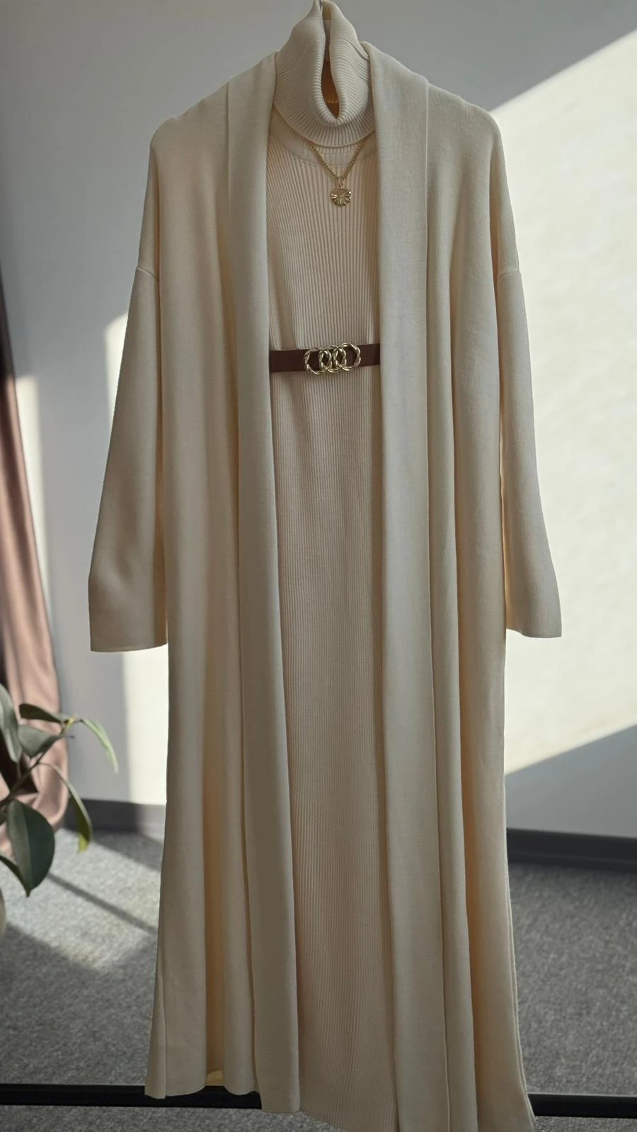 Liza triko ikili takım Krem