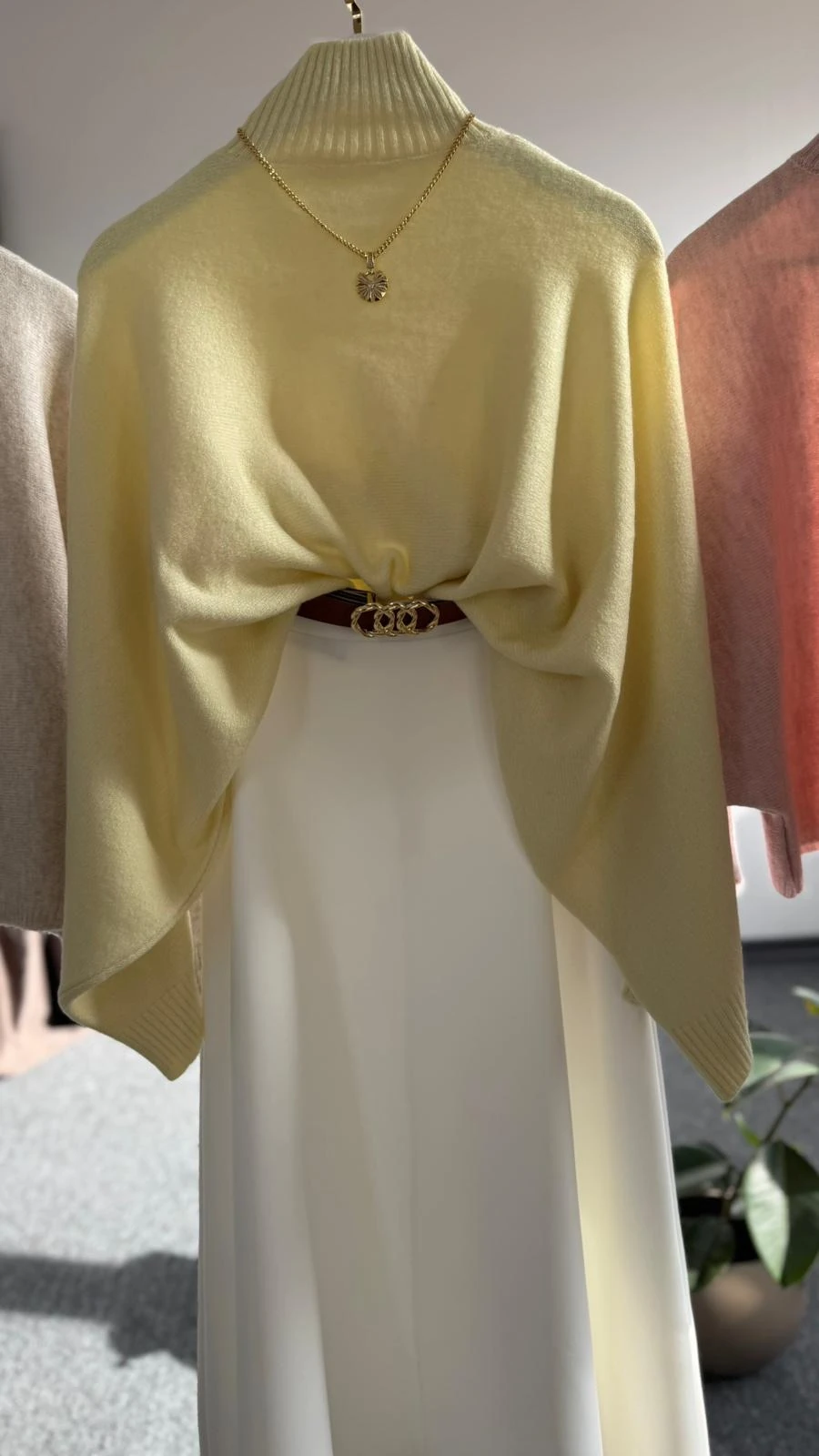 yeni yarasa kol yün kazak sarı