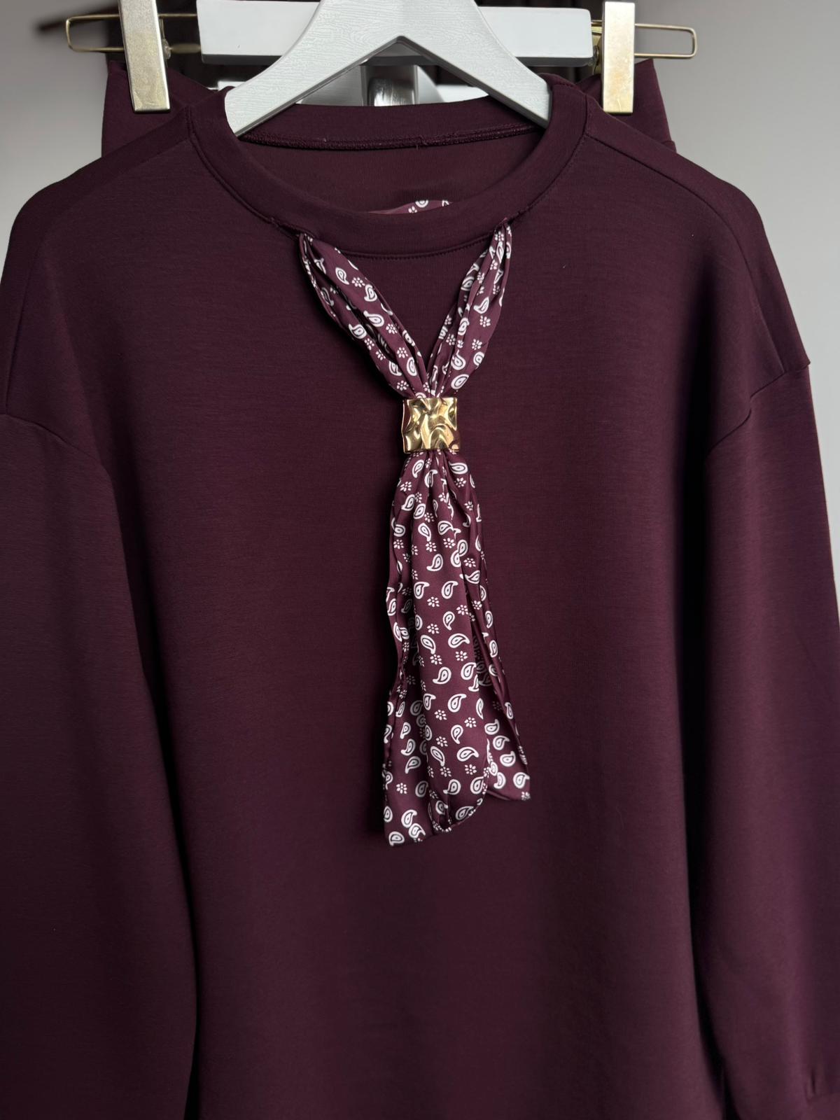 Yakası fülarlı oysh takım  BORDO