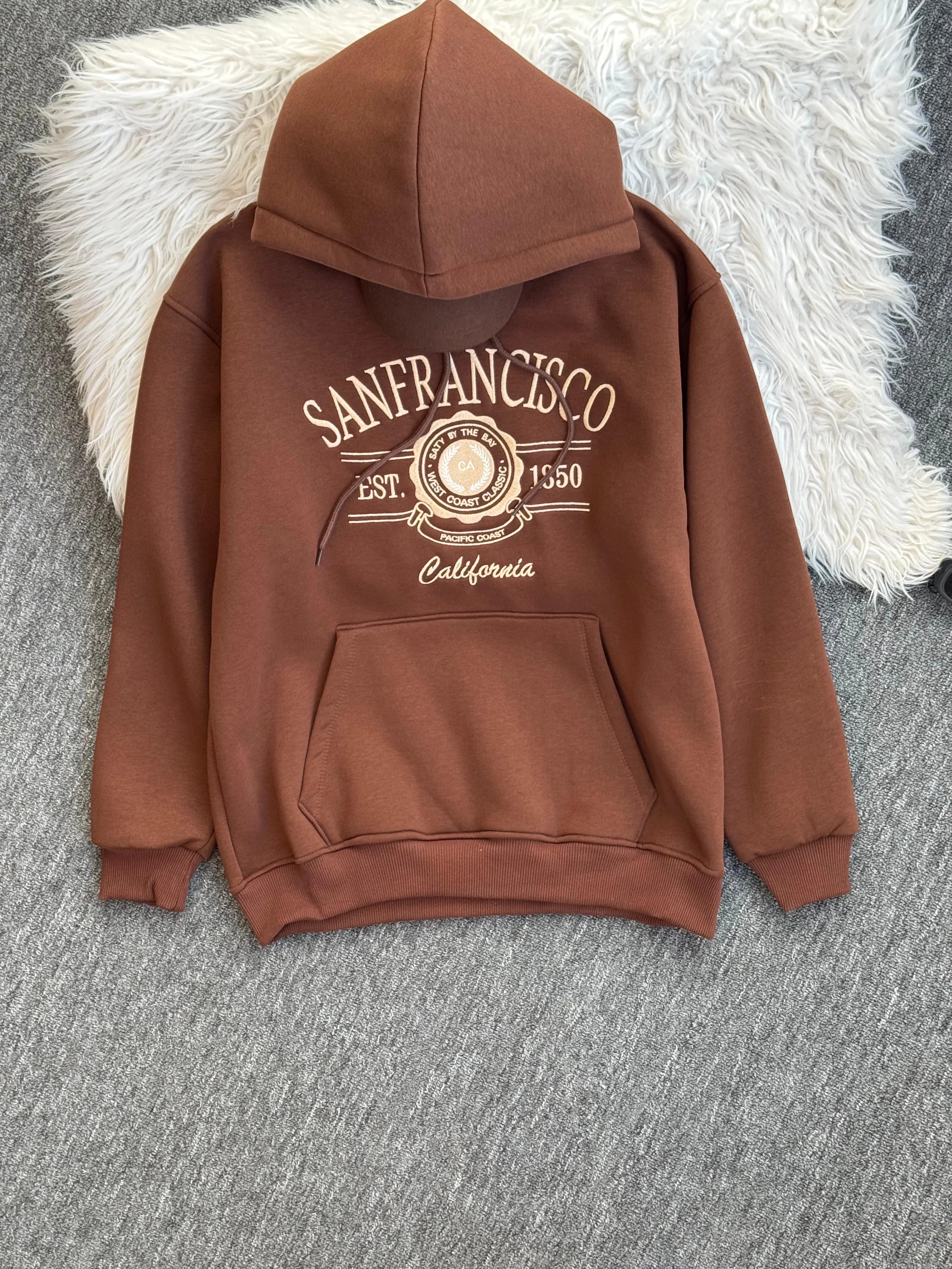 Sanfırancısco nakışlı sweatshirt