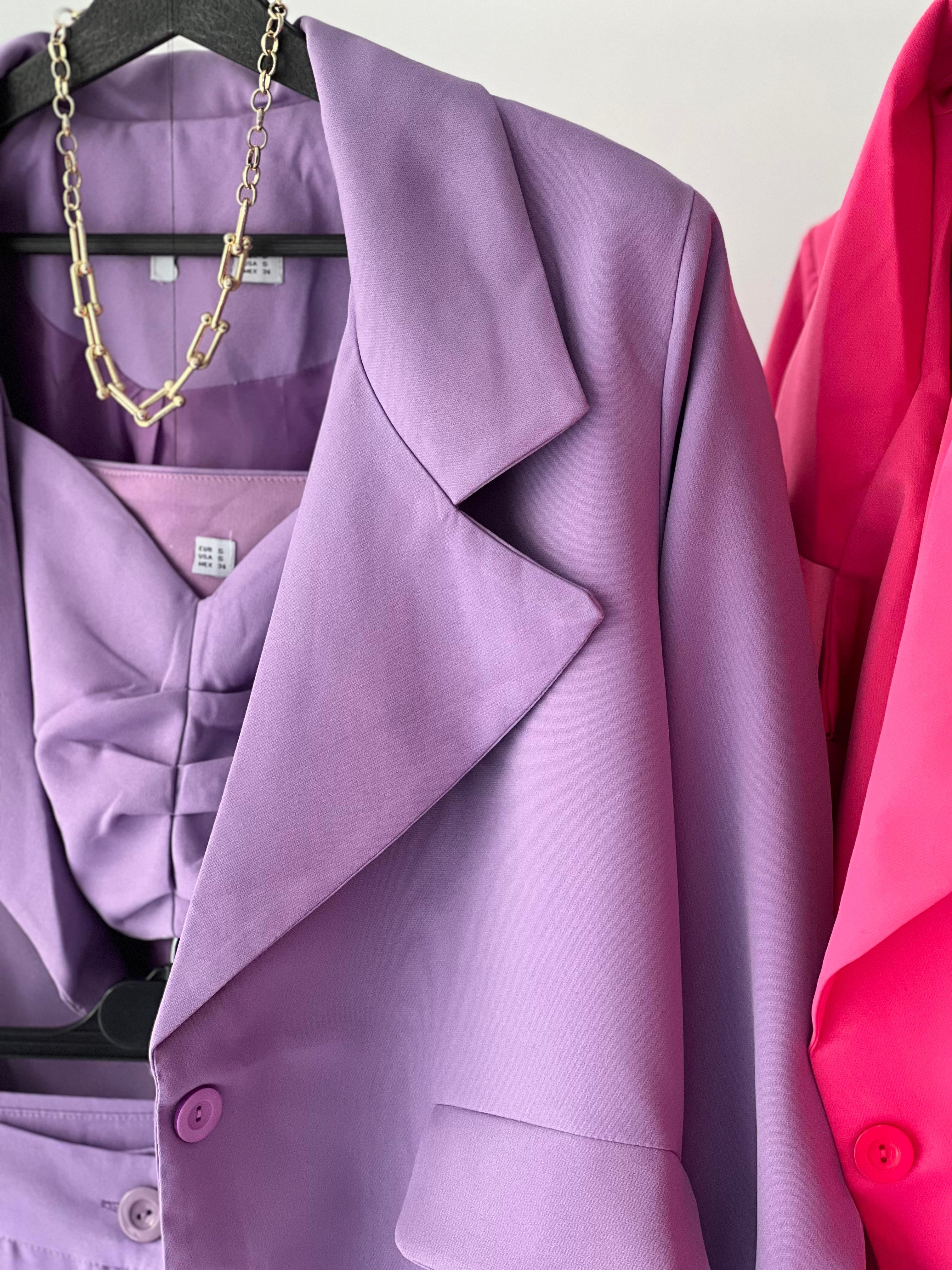 3 Lü Blazer Takım Lila
