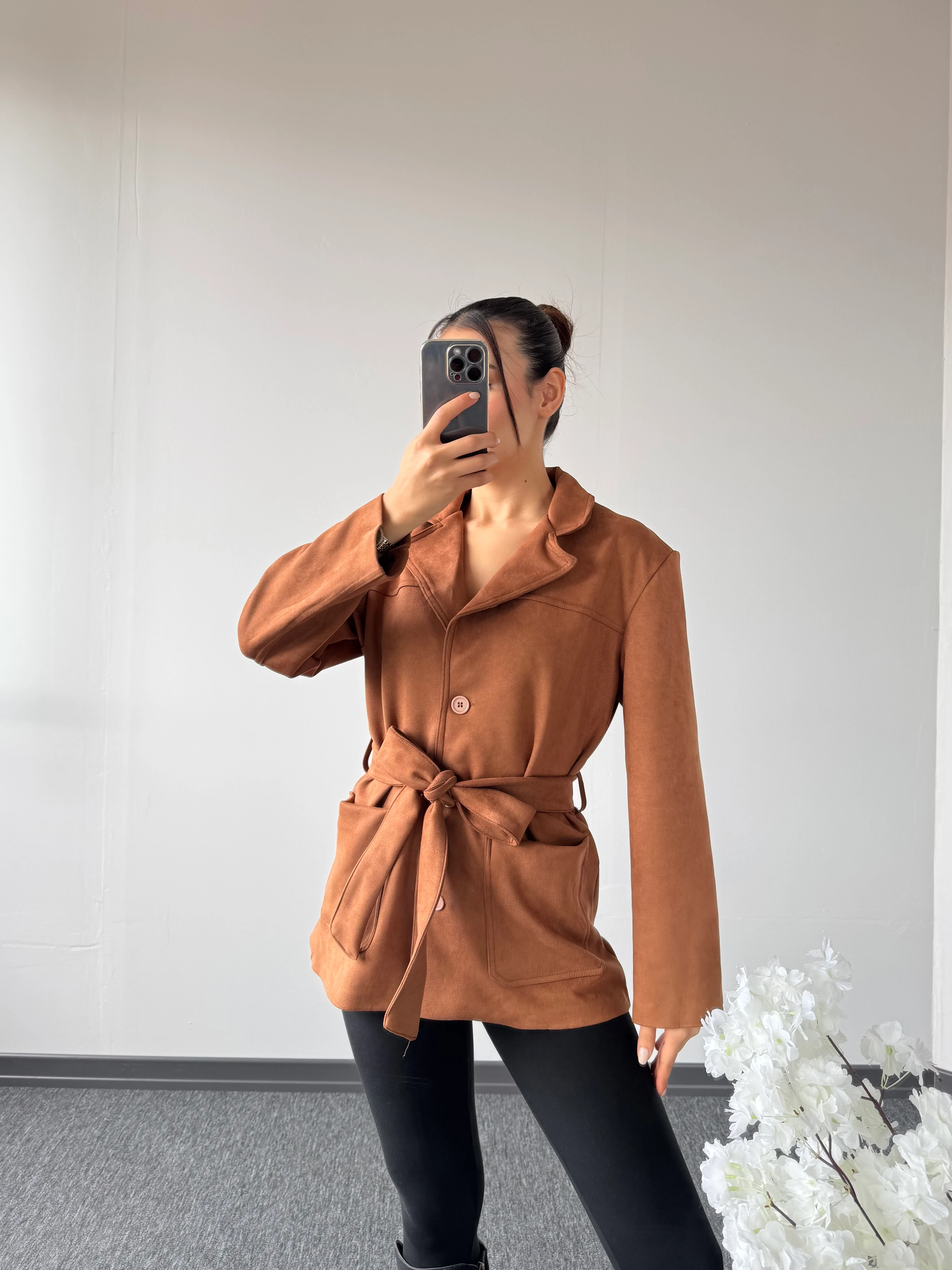 Süet  Berry spor ceket kahverengi