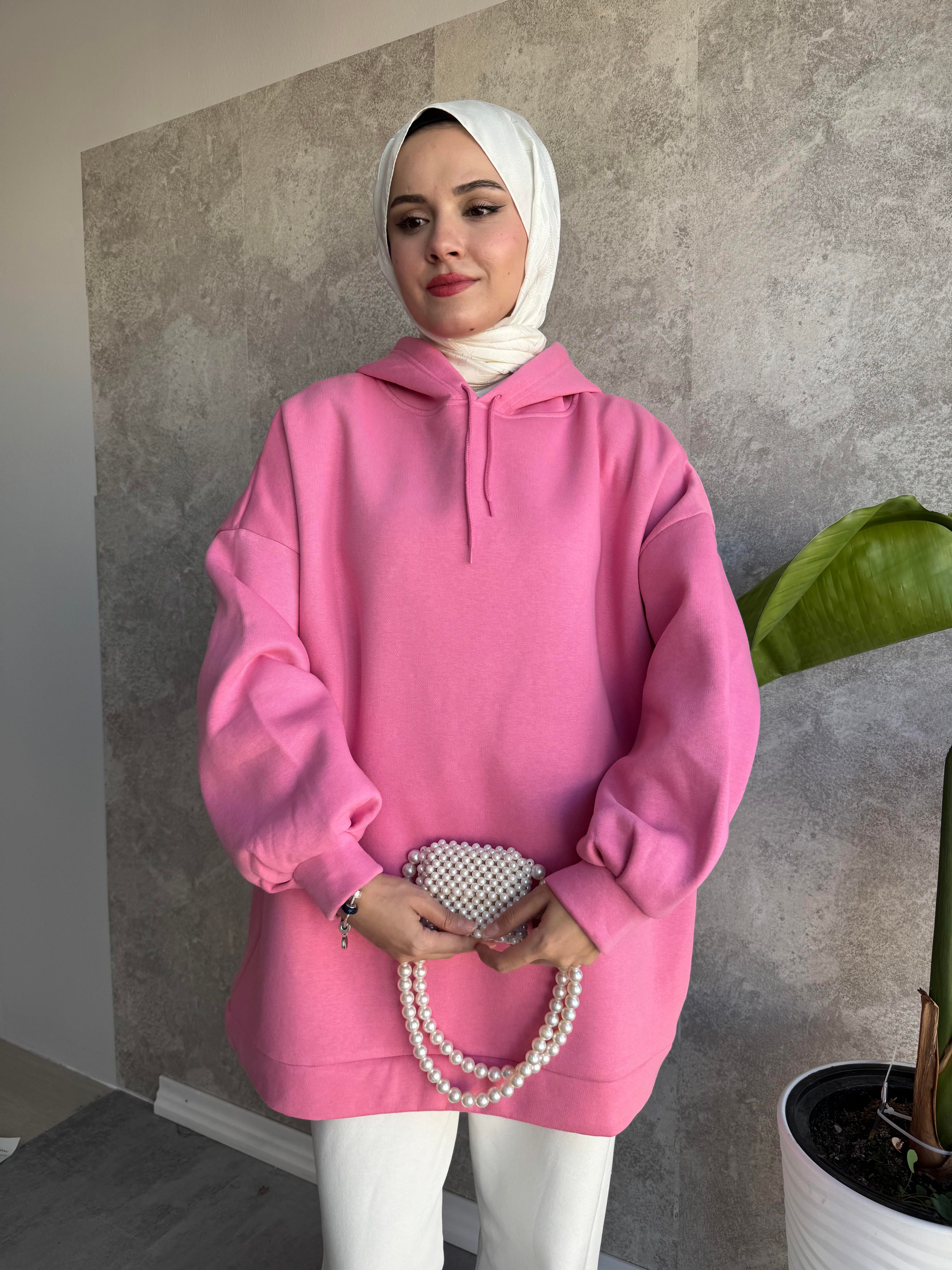 Extra Oversize Sweat Pembe